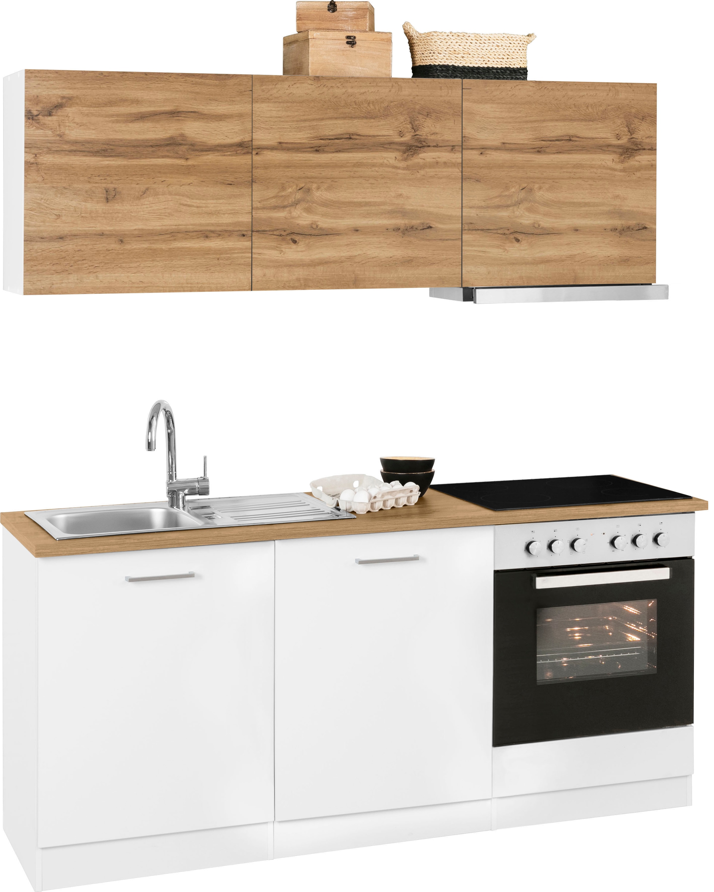 KOCHSTATION Küchenzeile »KS-Kehl«, mit E-Geräten, Breite 180 cm