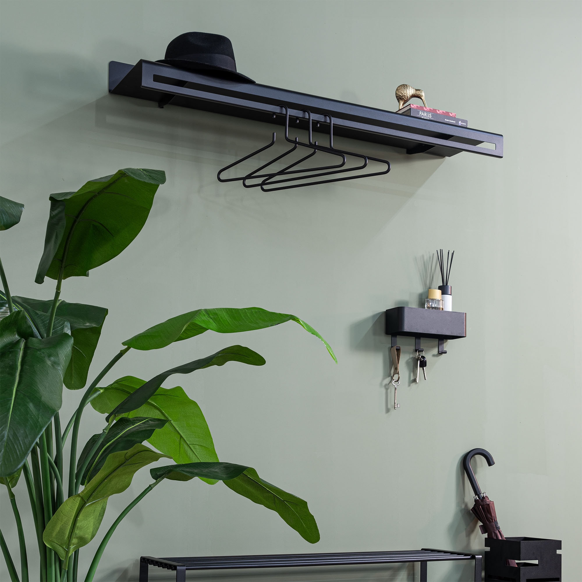 Spinder Design Garderobenhaken »Multi 3«, (1 St.), 2-in-1 Wandregal + Garderobe