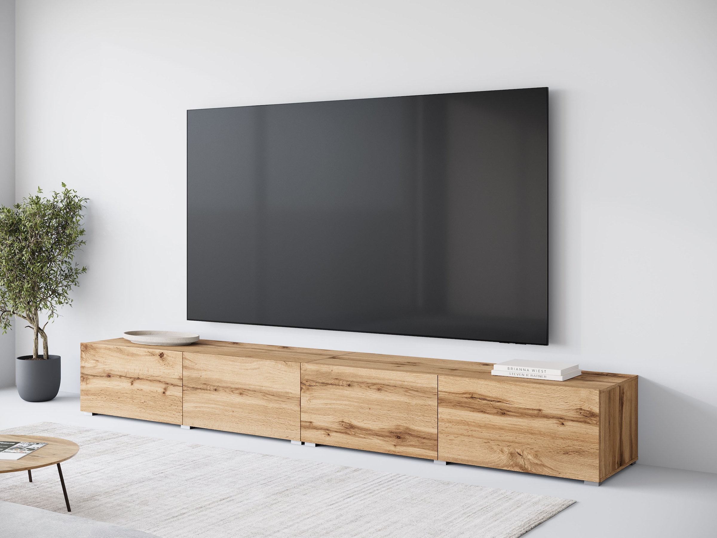 OTTO home Lowboard »Denver Erlebe die Weltmeisterschaft im XXL-Format« Elegantes TV-Möbel 300 cm, speziell für bis zu 98-Zoll Fernseher