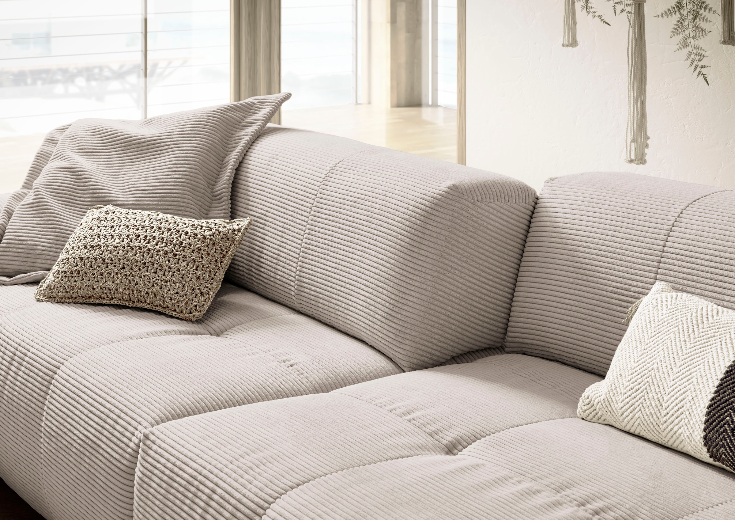 3C Candy Big-Sofa »Yoshy Mega Sofa mit Komfortfunktionen, modern und bequem,«, Zwei Sitztiefen durch verstellbare Rückenlehne, Bezug in Cord