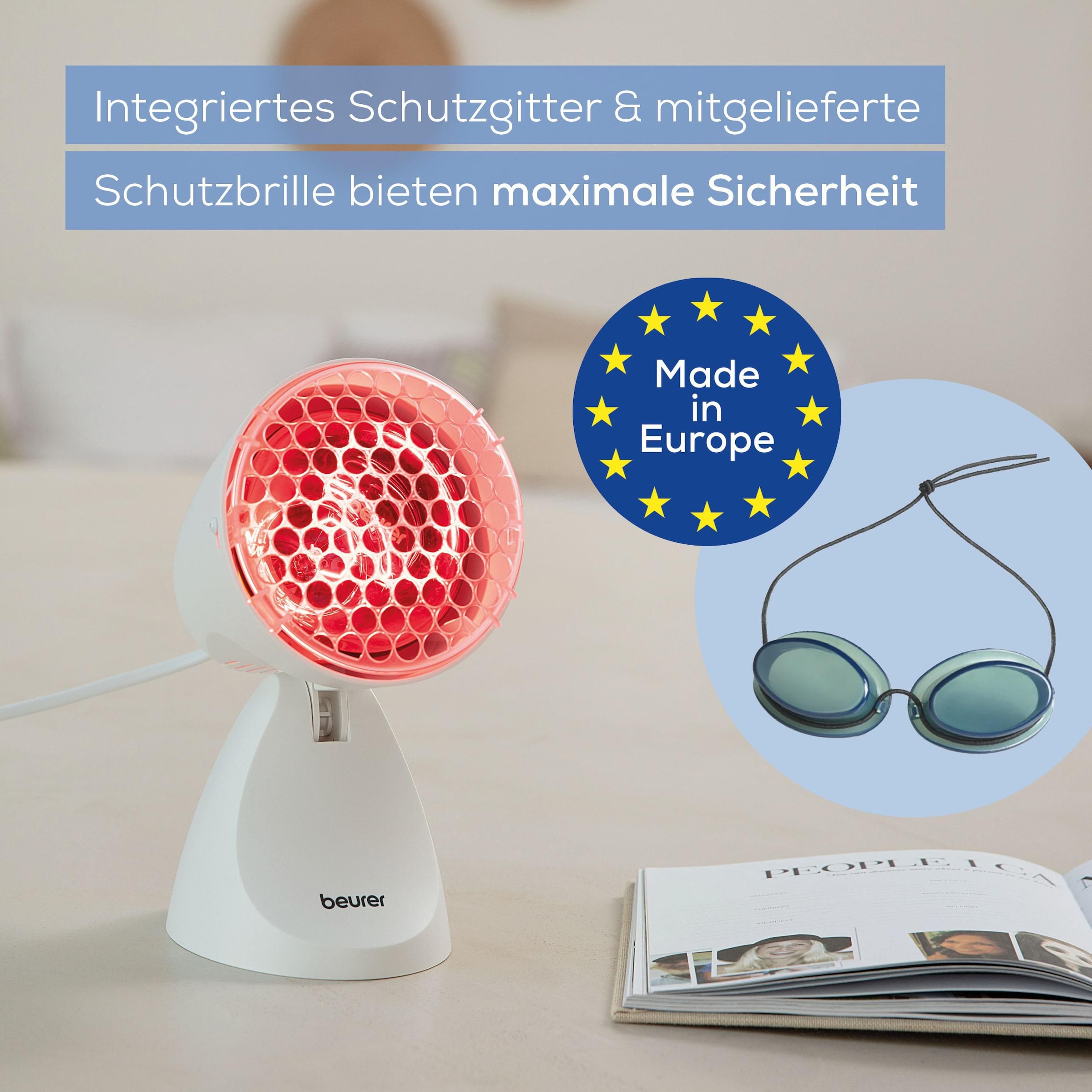 BEURER Infrarotlampe »IL 11 tiefenwirksame Wärmelampe mit 100 Watt, Medizinprodukt« wohltuende Wärme bei Erkältungen und Muskelverspannungen