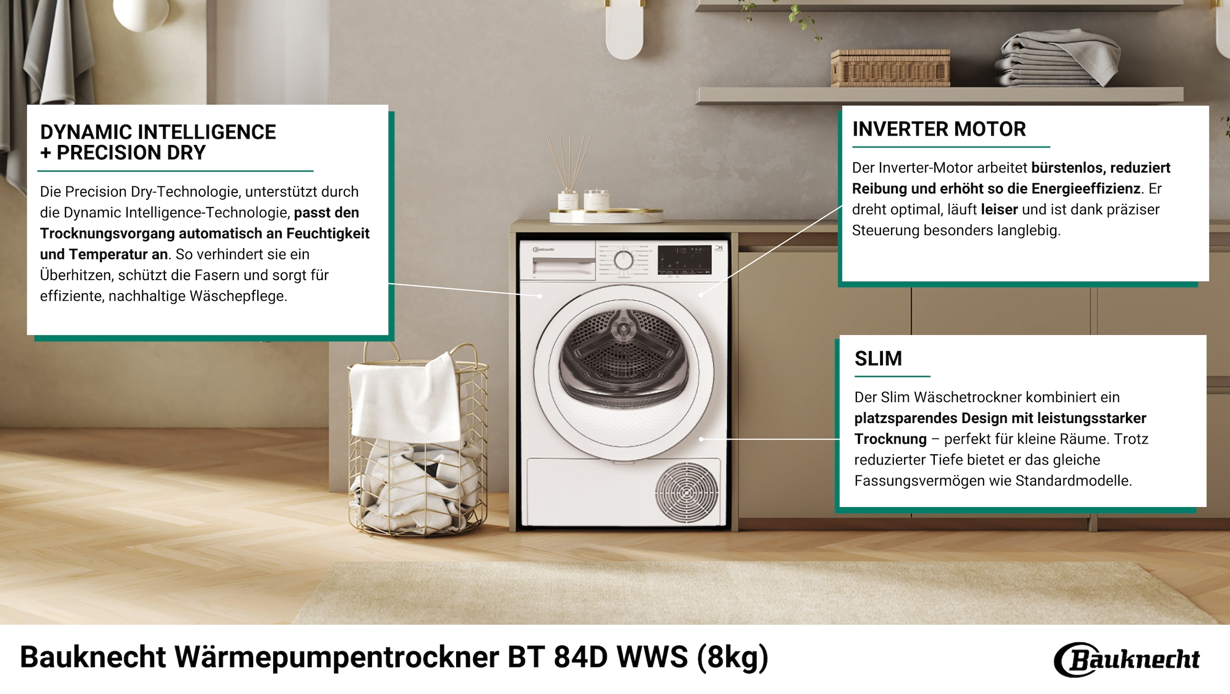 BAUKNECHT Wärmepumpentrockner »BT 84D WWS«