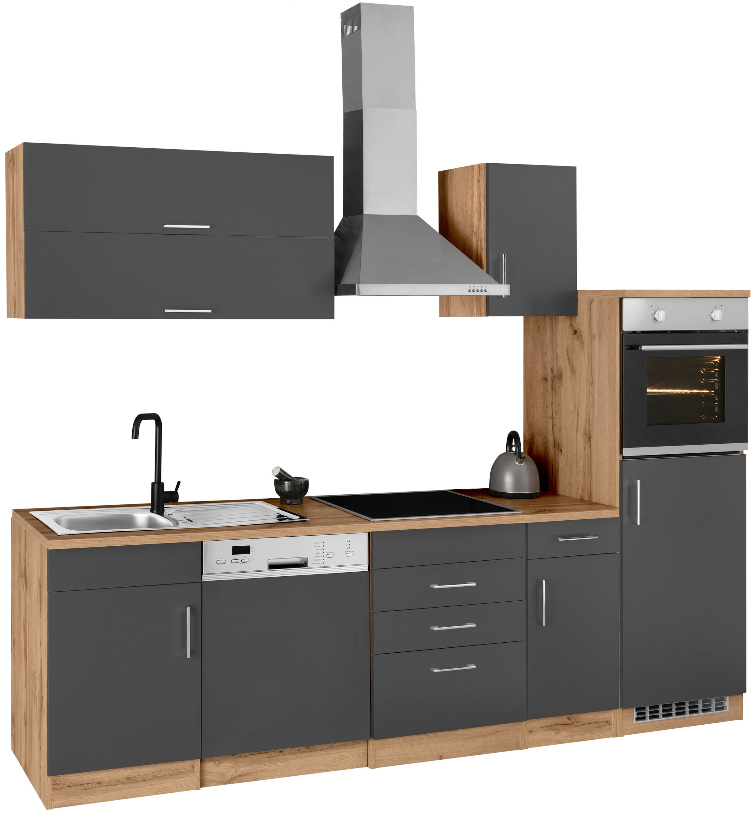KOCHSTATION Küchenzeile »KS-Colmar«, ohne E-Geräte, Breite 270 cm