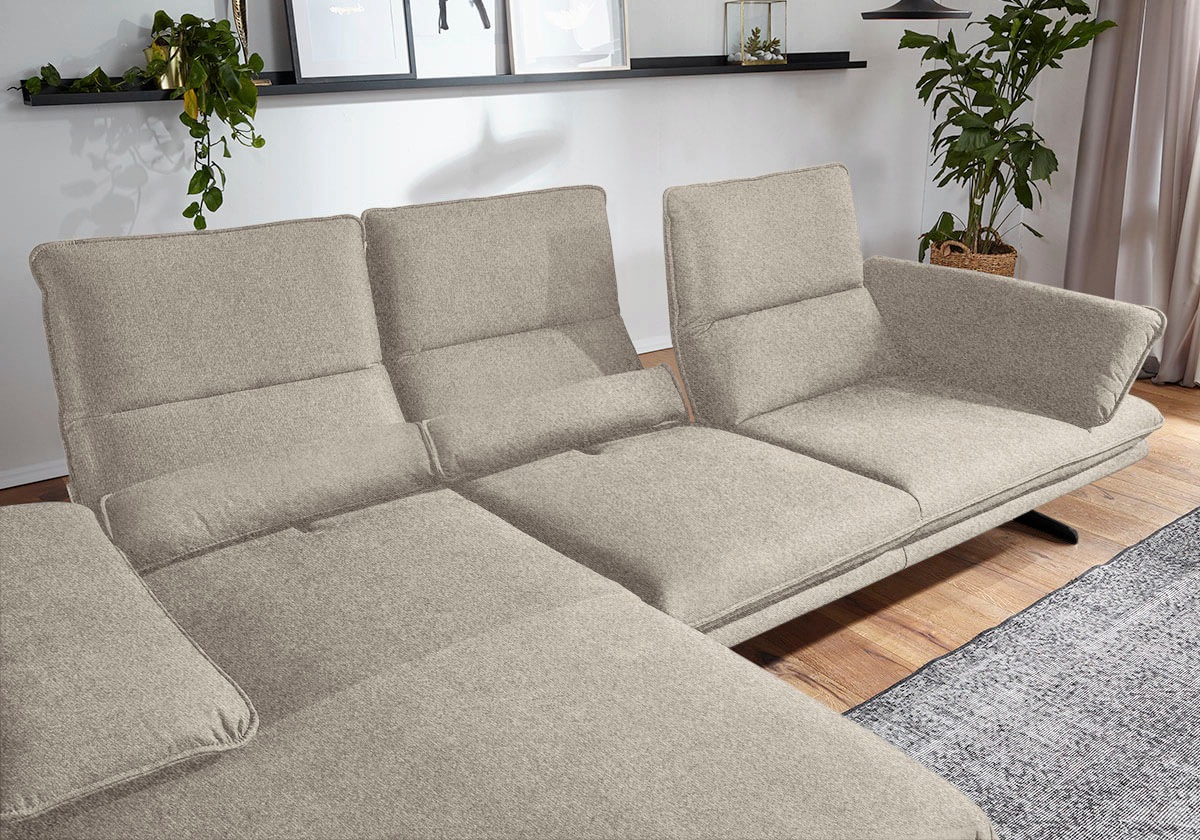 W.SCHILLIG Ecksofa »broadway, Designsofa mit tollem Sitzkomfort«, Sitztiefenverstellung, Kopfteil- & Seitenteilverstellung, Breite 291cm