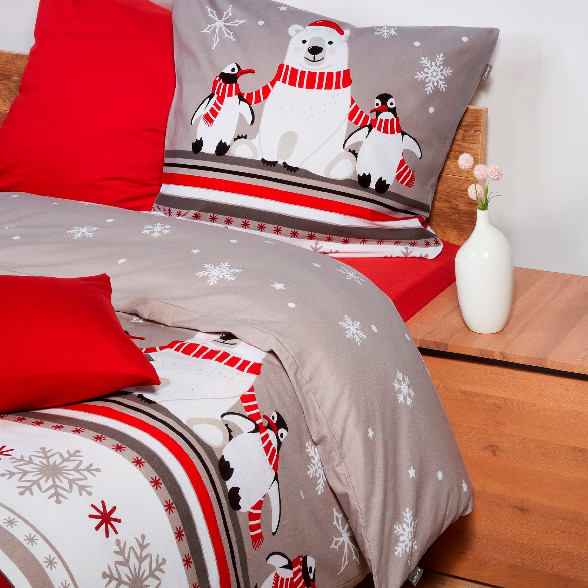 Schiesser Bettwäsche »Dida aus weicher Baumwolle mit coolem Winterprint«, MADE IN GREEN by OEKO-TEX®-zertifiziert