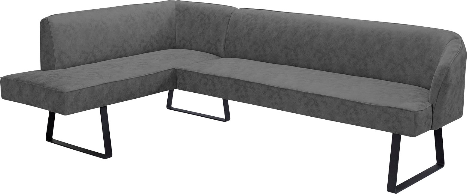 exxpo - sofa fashion Eckbank »Americano«, mit Keder und Metallfüßen, Bezug in verschiedenen Qualitäten