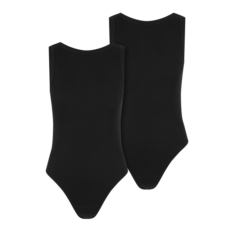URBAN CLASSICS Body »Damen Ladies Rib Tank Body 2-Pack« black+black 4XL - US-Größen US-Größen 4XL Bodies für vielseitige Looks