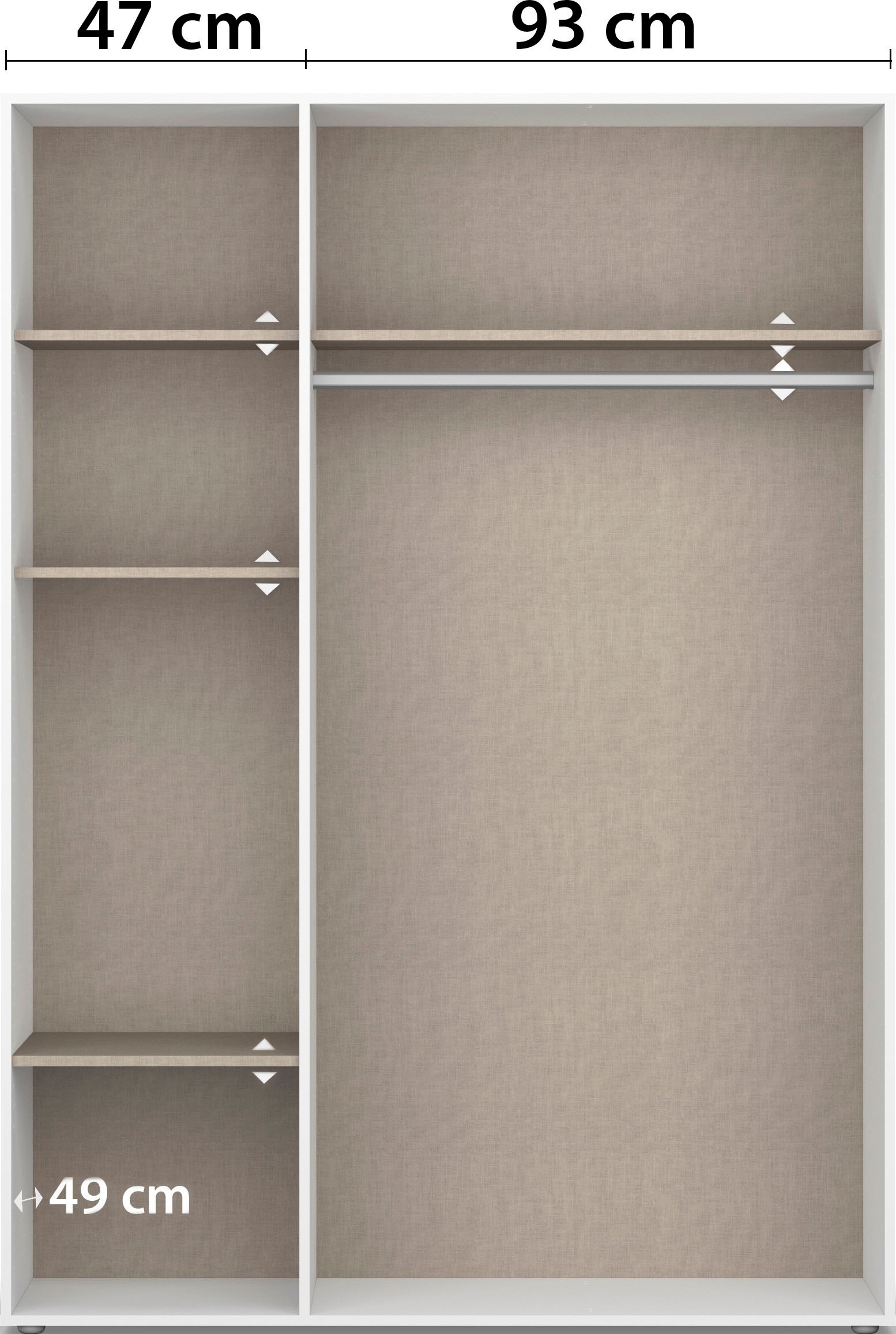 rauch Kleiderschrank »VOYAGER Garderobe Wäscheschrank  Schlafzimmer« in 3 verschiedenen Ausstattungen BASIC/CLASSIC/PREMIUM,  mit 2 modernen Griffvarianten, viel Stauraum MADE IN GERMANY