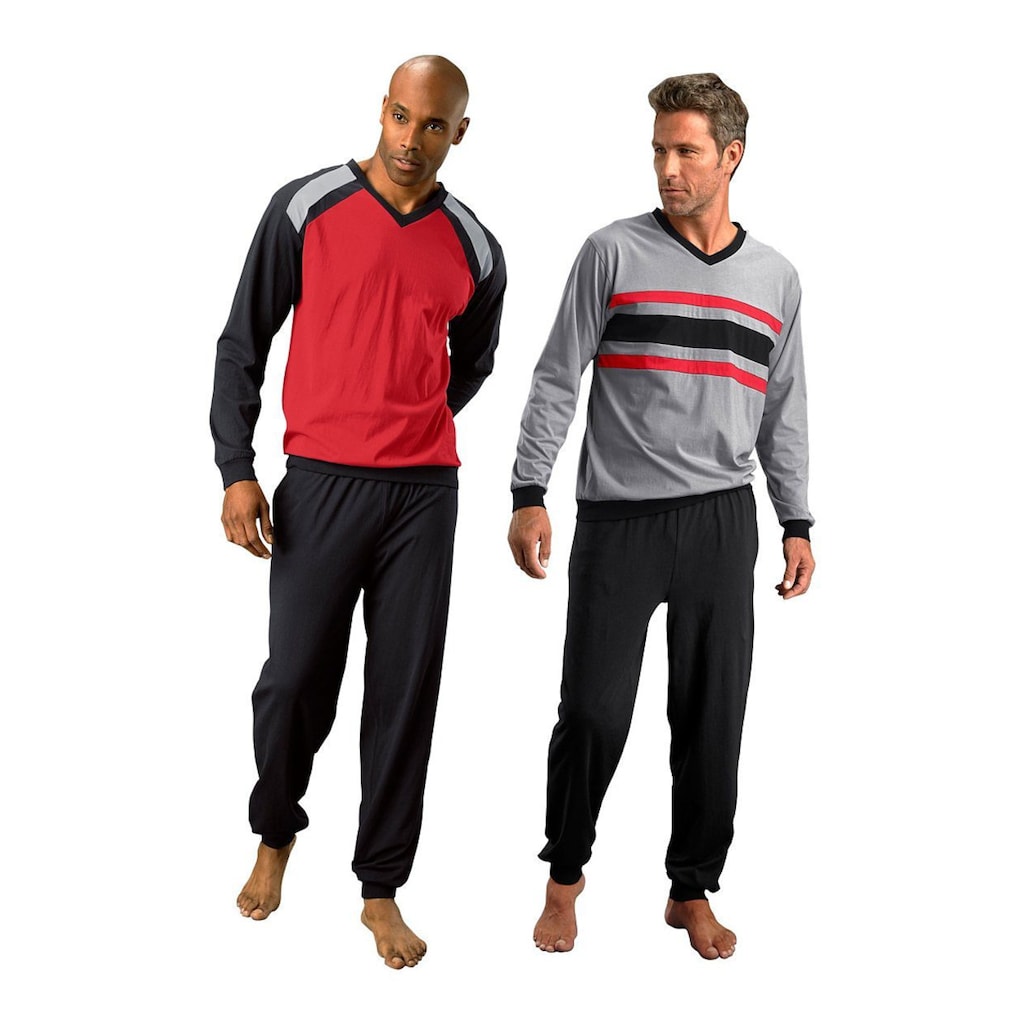 le jogger® Pyjama, (Packung, 4 tlg., 2 Stück), in langer Form