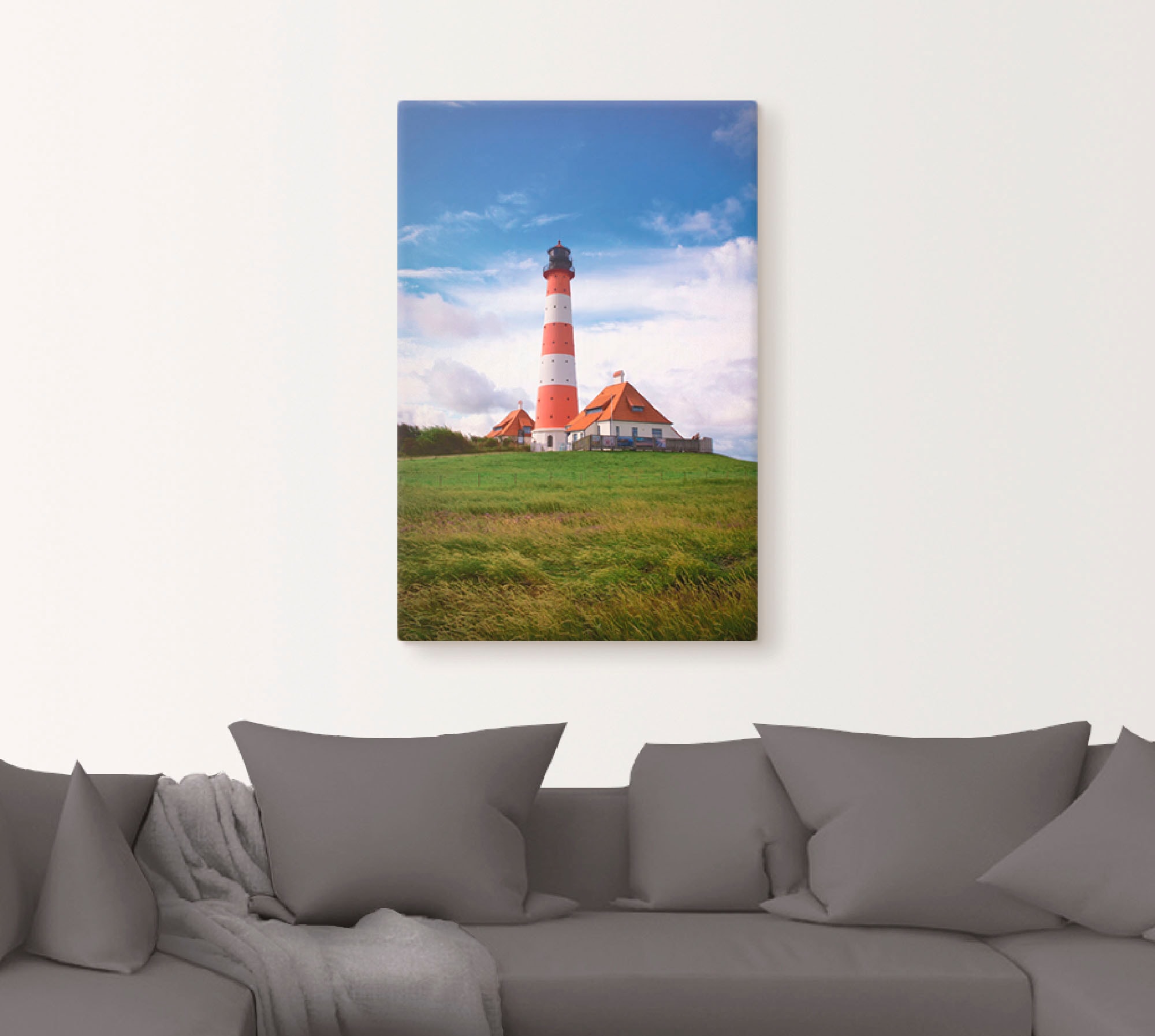 Artland Wandbild »Westerhever Leuchtturm«, Gebäude, (1 St.), als Alubild, Outdoorbild, Leinwandbild, Poster in verschied. Größen