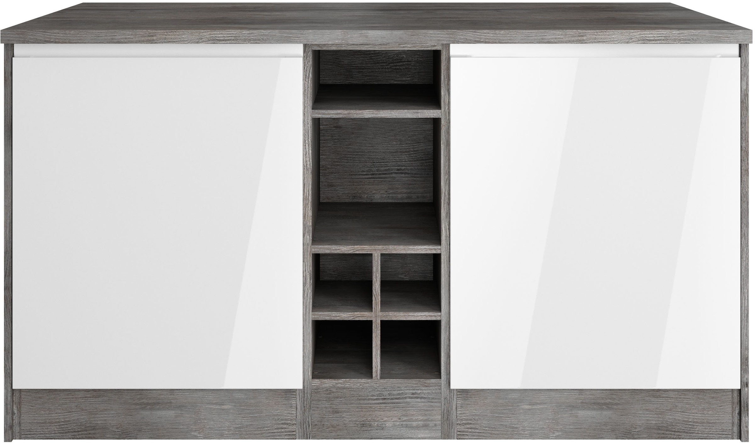 HELD MÖBEL Kücheninsel »Virginia«, Breite 153 cm, MDF-Fronten, Flaschenrega günstig online kaufen