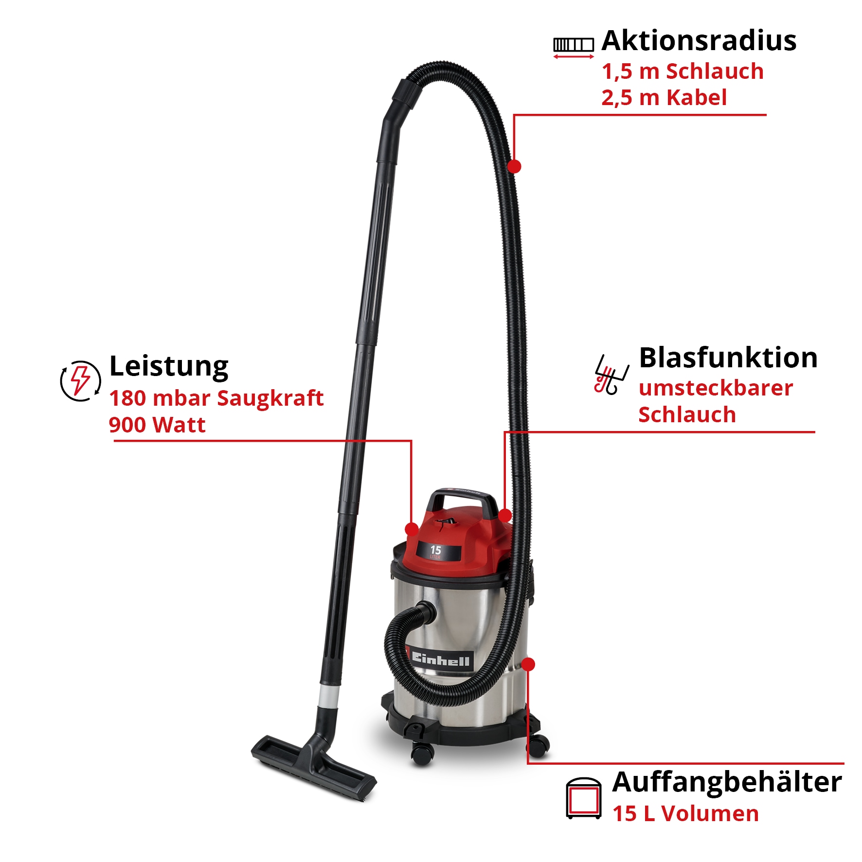Einhell Nass-Trocken-Sauger »TC-VC 1540 S«