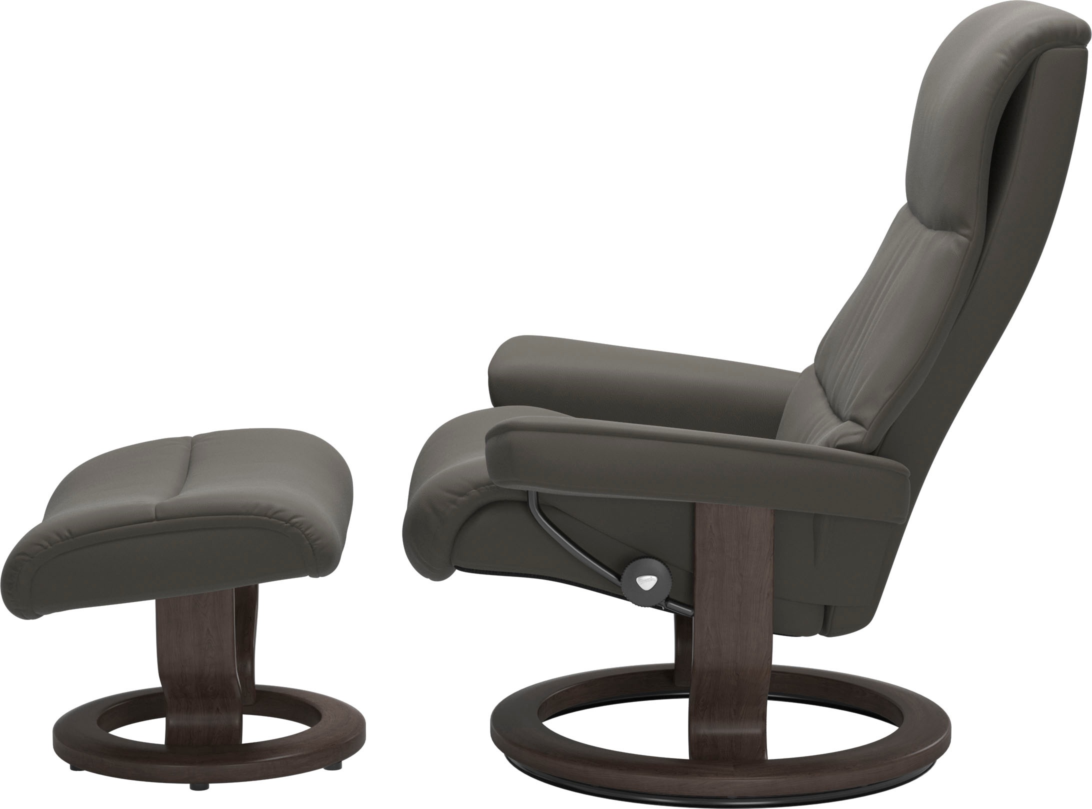 Stressless® Relaxsessel »View«, (Set, Relaxsessel mit Hocker), mit Classic Base, Größe M,Gestell Wenge