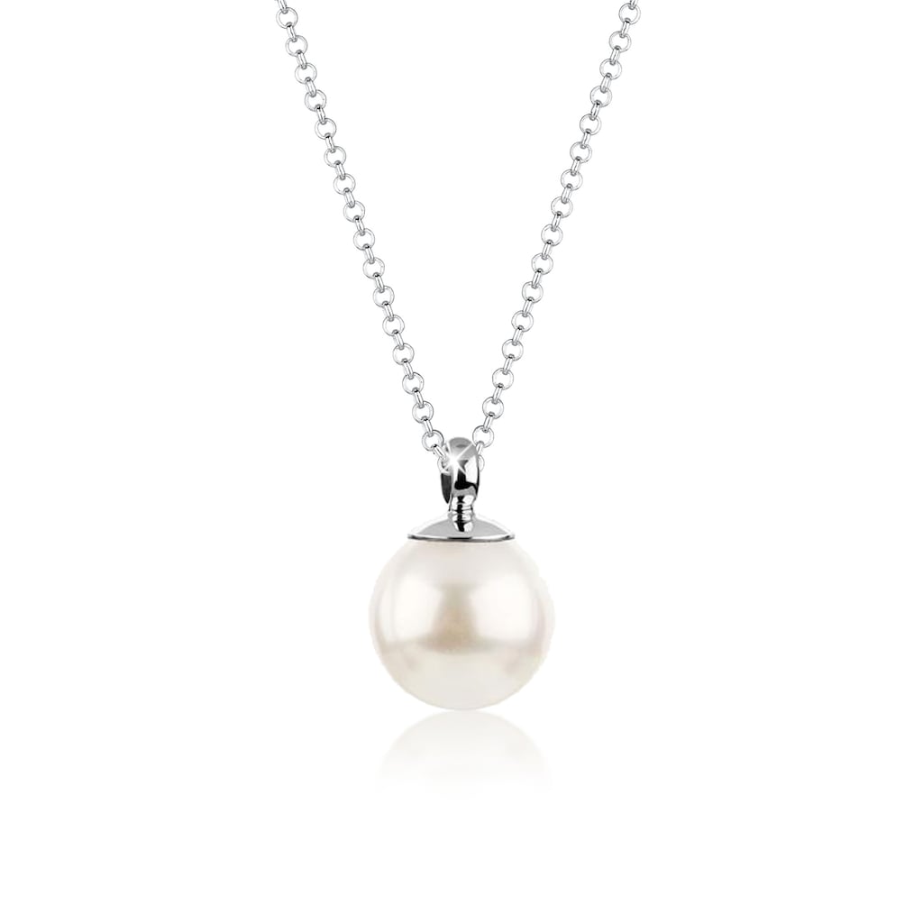 Nenalina Perlenkette »Muschelkernperle Perlen-Anhänger Rund 925 Silber«