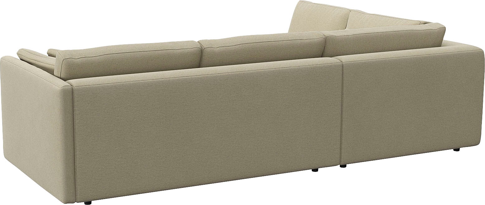 FLEXLUX Ecksofa »Lovane, elegant und zeitlos, bequem, L-Form«, Weich & anschmiegsam, große Sitztiefe auf Kaltschaum, Dekokissen inkl.