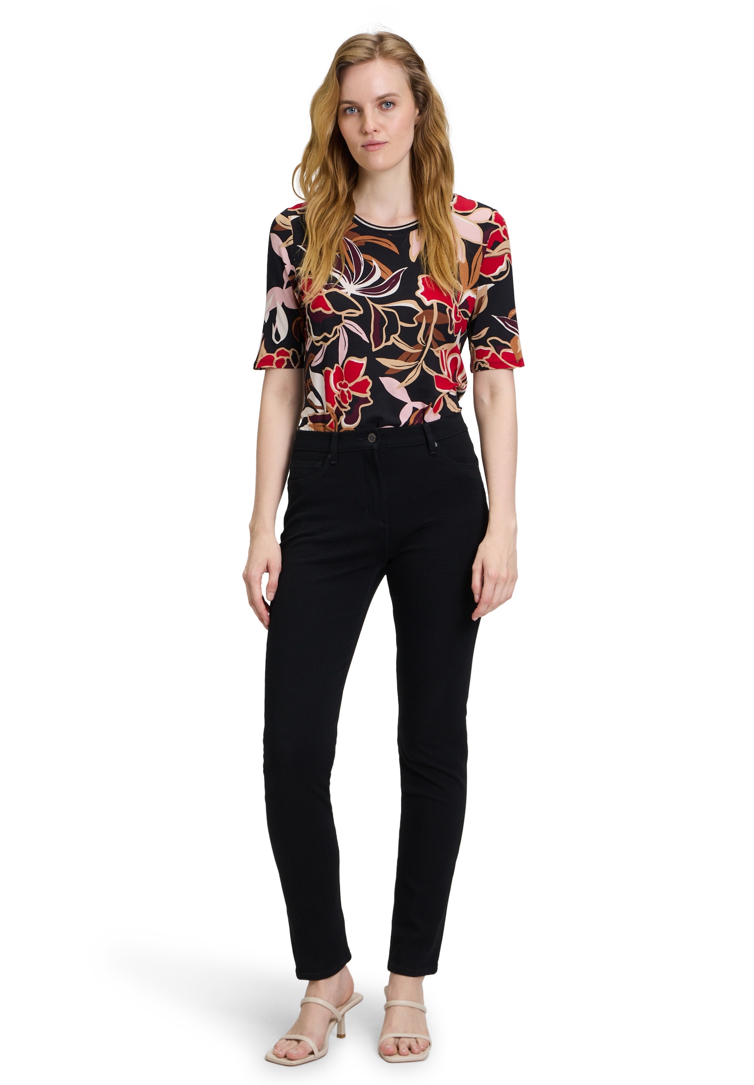 Betty Barclay Kurzarmshirt »Betty Barclay Basic Shirt mit Print«, Rippbündchen