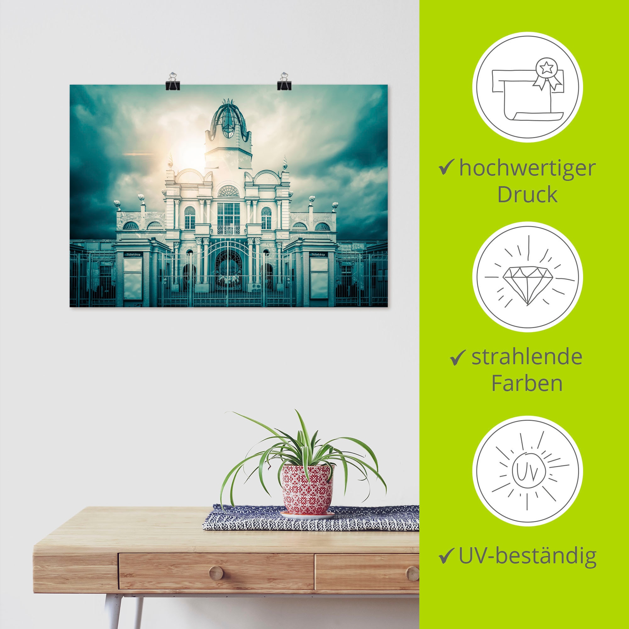 Artland Wandbild »Schloss vom Freizeitpark Belantis«, Gebäude, (1 St.), als Alubild, Leinwandbild, Wandaufkleber oder Poster in versch. Größen