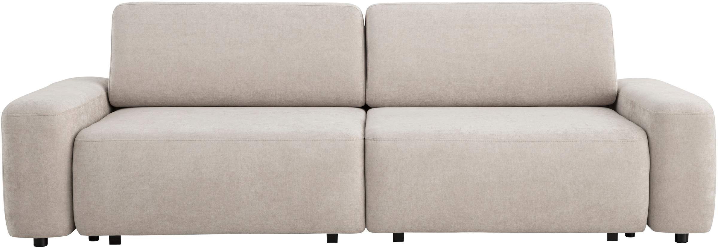 INOSIGN 3-Sitzer »TORGE (257cm), Sofa,Schlafsofa in Cord, Samtvelours, Struktur fein«, rundes Design, Schlaffunktion u. Bettkasten, Liegefläche: 135/200 cm