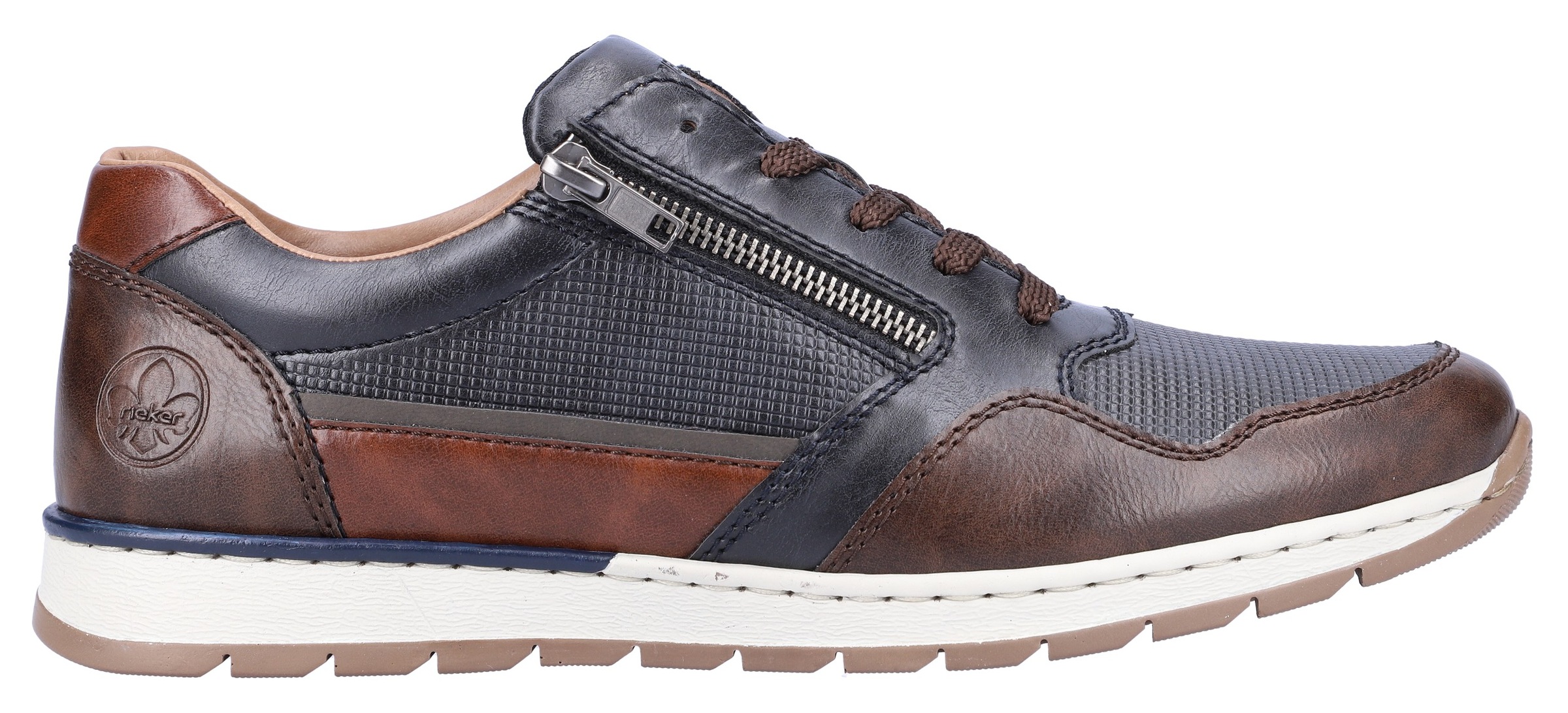 Rieker Sneaker, mit seitlichem Reißverschluss, Freizeitschuh, Halbschuh, Schnürschuh