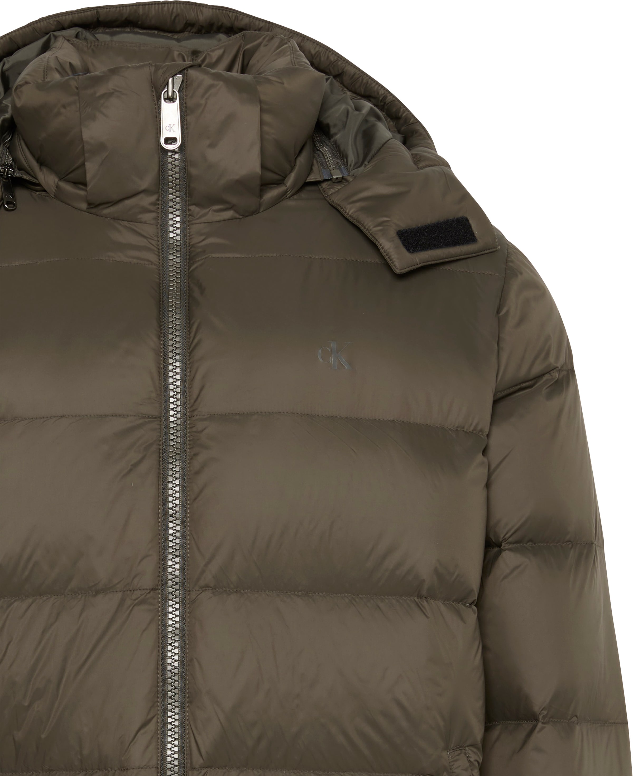 Calvin Klein Jeans Steppmantel »LS NYLN ZP OFF HD DW«, Mit Rundhalsausschnitt