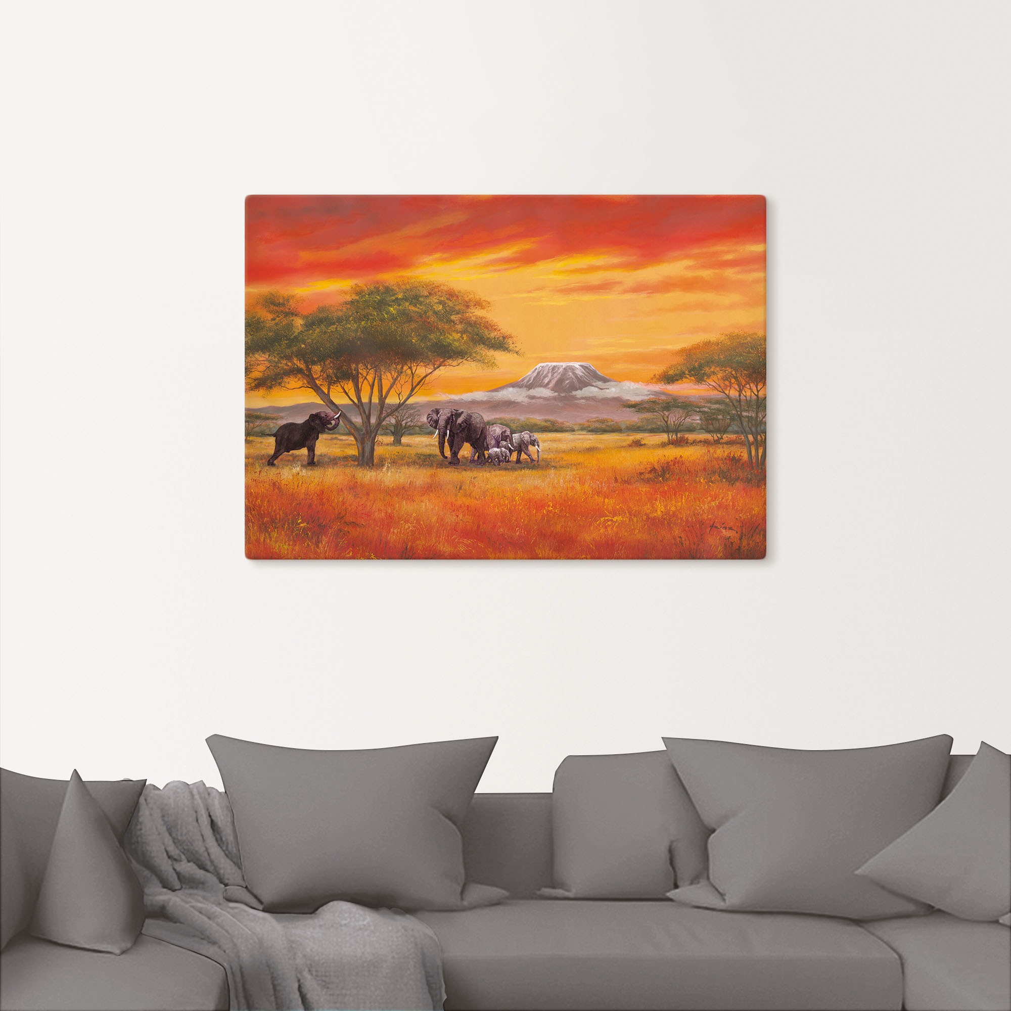 Artland Wandbild »Elefanten« Elefanten Bilder 1 Stk. tlg. als Alubild, Outd günstig online kaufen