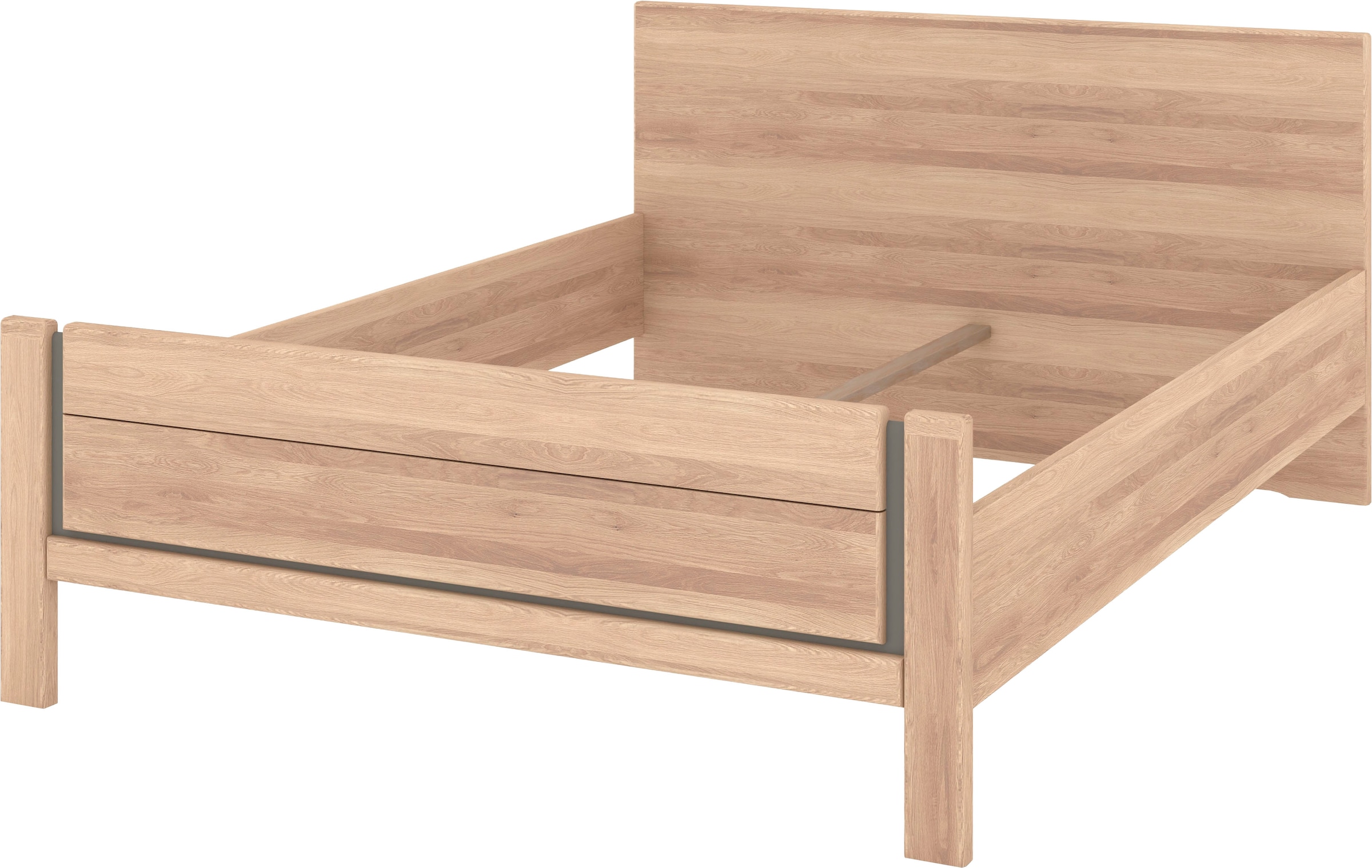 Musterring Holzbett »Sorrent, Bettgestell, Bettrahmen, teilmassiv Eiche«, (MADE IN GERMANY), Eiche teilmassiv, Liegehöhenverstellung, Stollenfußteil