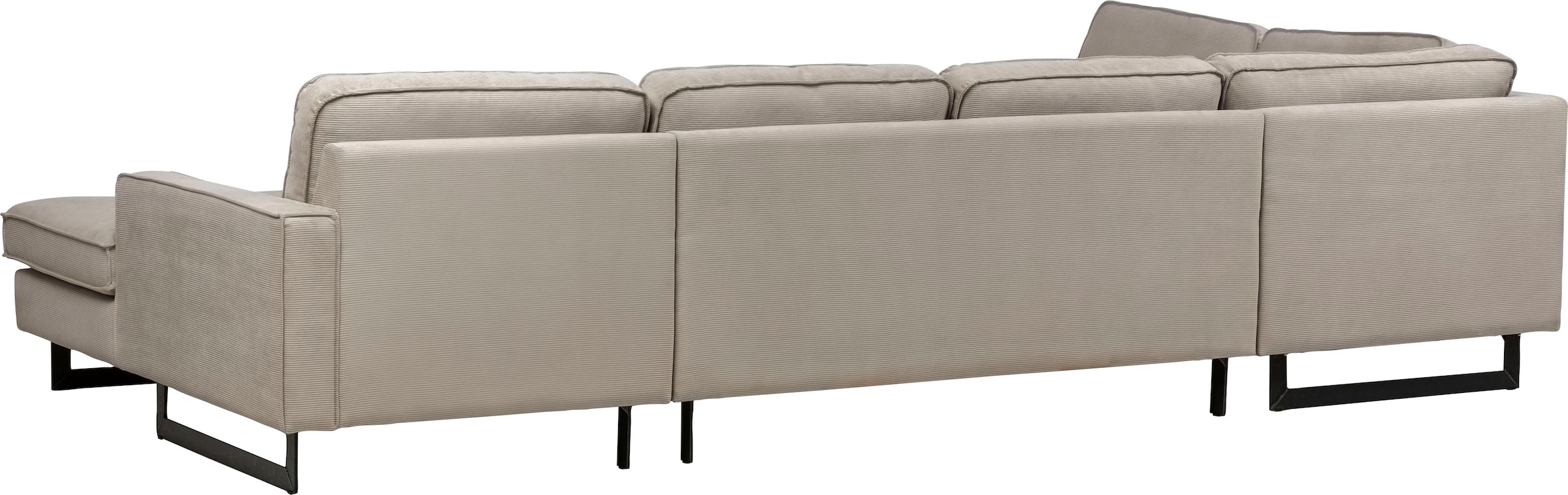 Places of Style Wohnlandschaft »Pinto, 350 cm, U-Form, XXL, mit Ottomanen«, Cord, Feincord, Luxus-Microfaser Leder und Chenille
