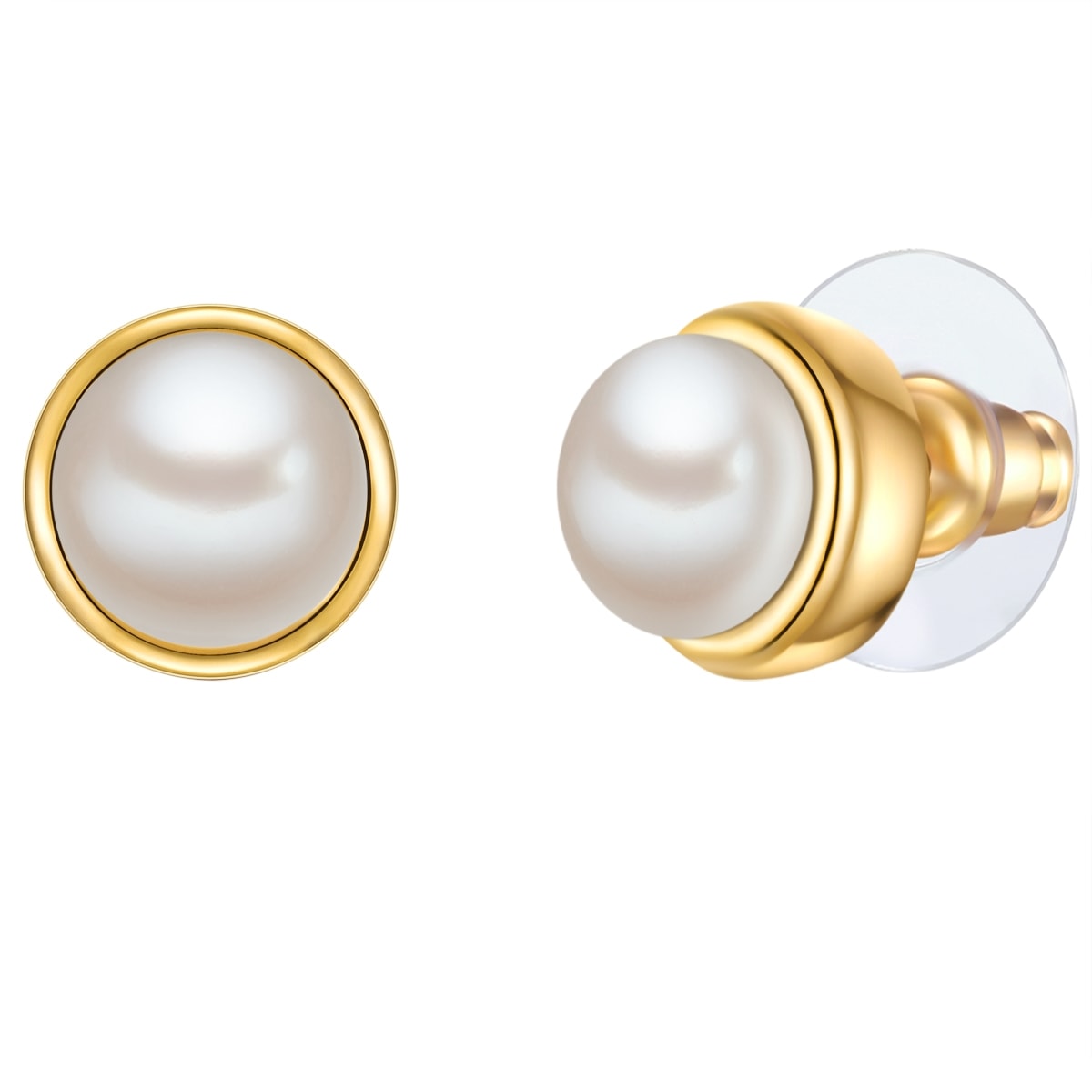 YOKOAMII Paar Ohrstecker »Set: Y88« mit Perle gelbgold 10,6 Damen-Ohrstecker