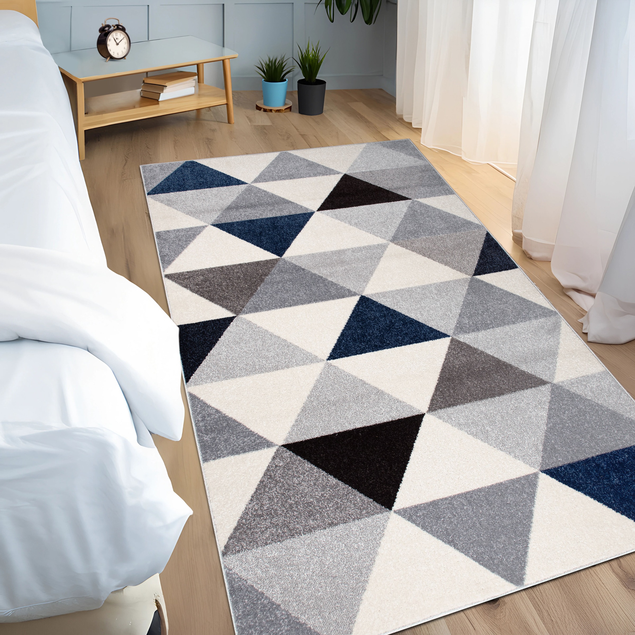 my home Teppich »Berlad Geo«, rechteckig, 9 mm Höhe, mit besonders weichem Flor, Kurzflor, modernes geometrisches Design