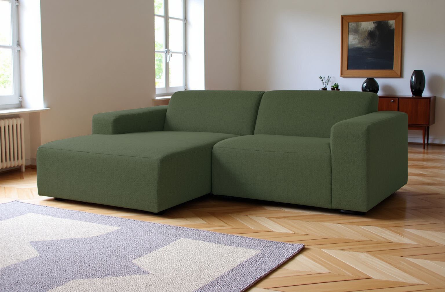INOSIGN Ecksofa »Koa,228cm, L-Form, Modulsofa, Webstoff, Cord«, Designsofa, weicher Lounge-Sitzkomfort, Welleunterfederung, bodentief