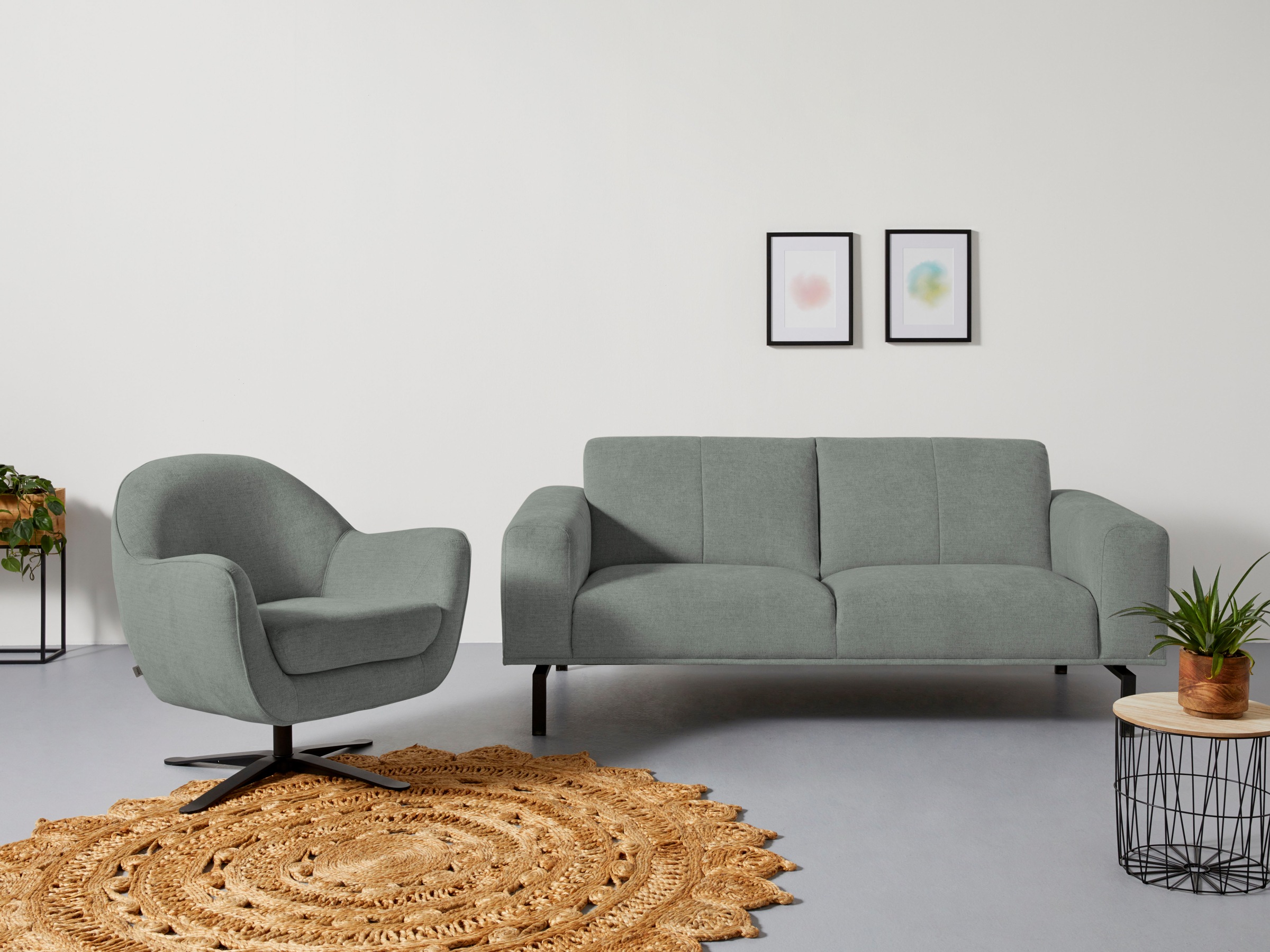 andas Drehsessel »Stavre, Loungesessel mit Drehfunktion«, in moderner Optik, mit elegantem Drehfuß