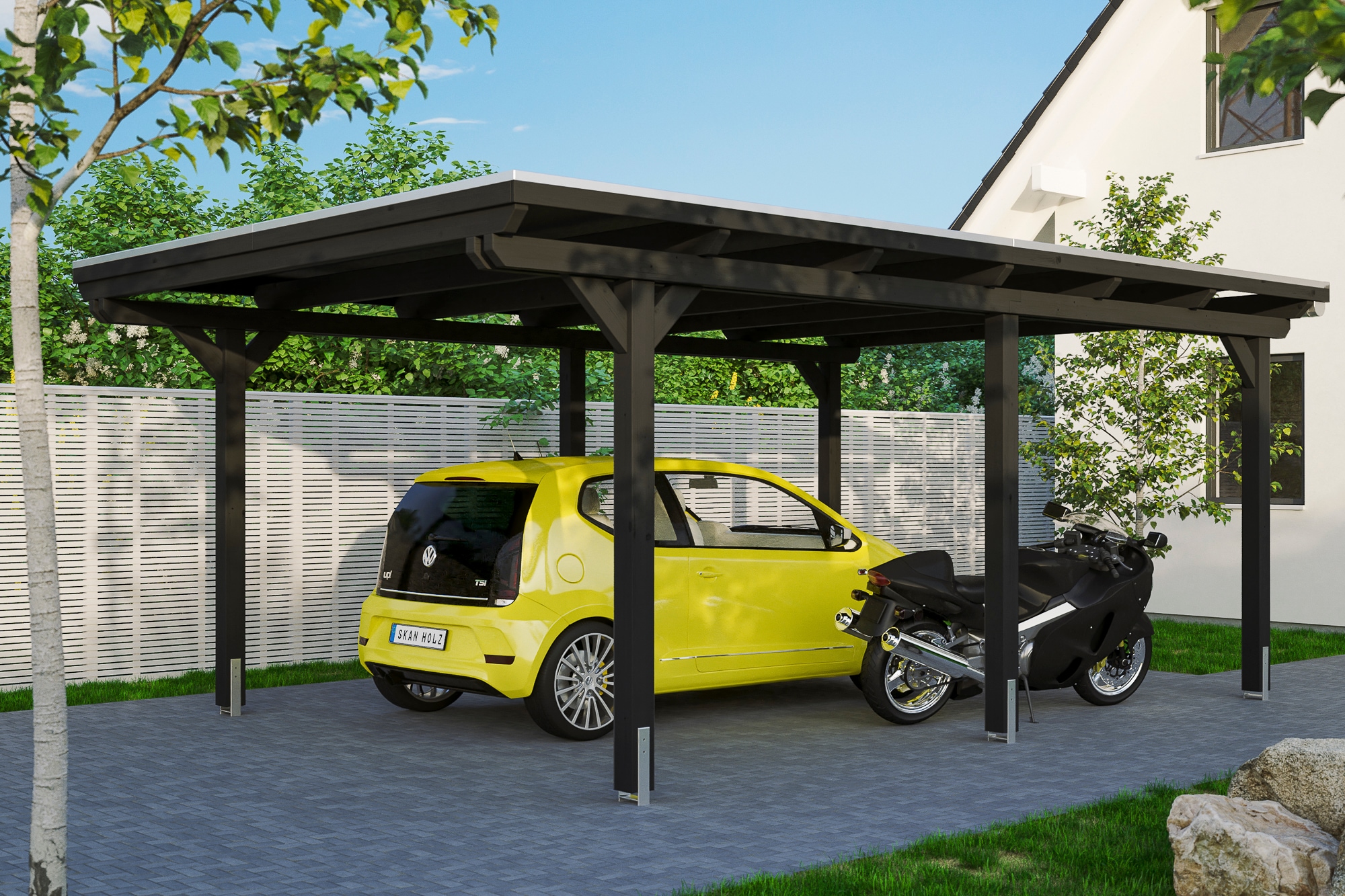 Skanholz Einzelcarport »Emsland«, Holz, 341 cm, Anthrazit