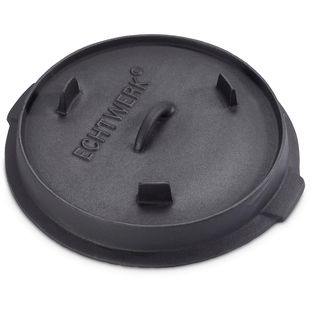 ECHTWERK Schmortopf »Dutch Oven«, Gusseisen, (1 tlg.), Feuertopf, Gusseisen BBQ Kochtopf, bereits eingebrannt, 7,6 Liter