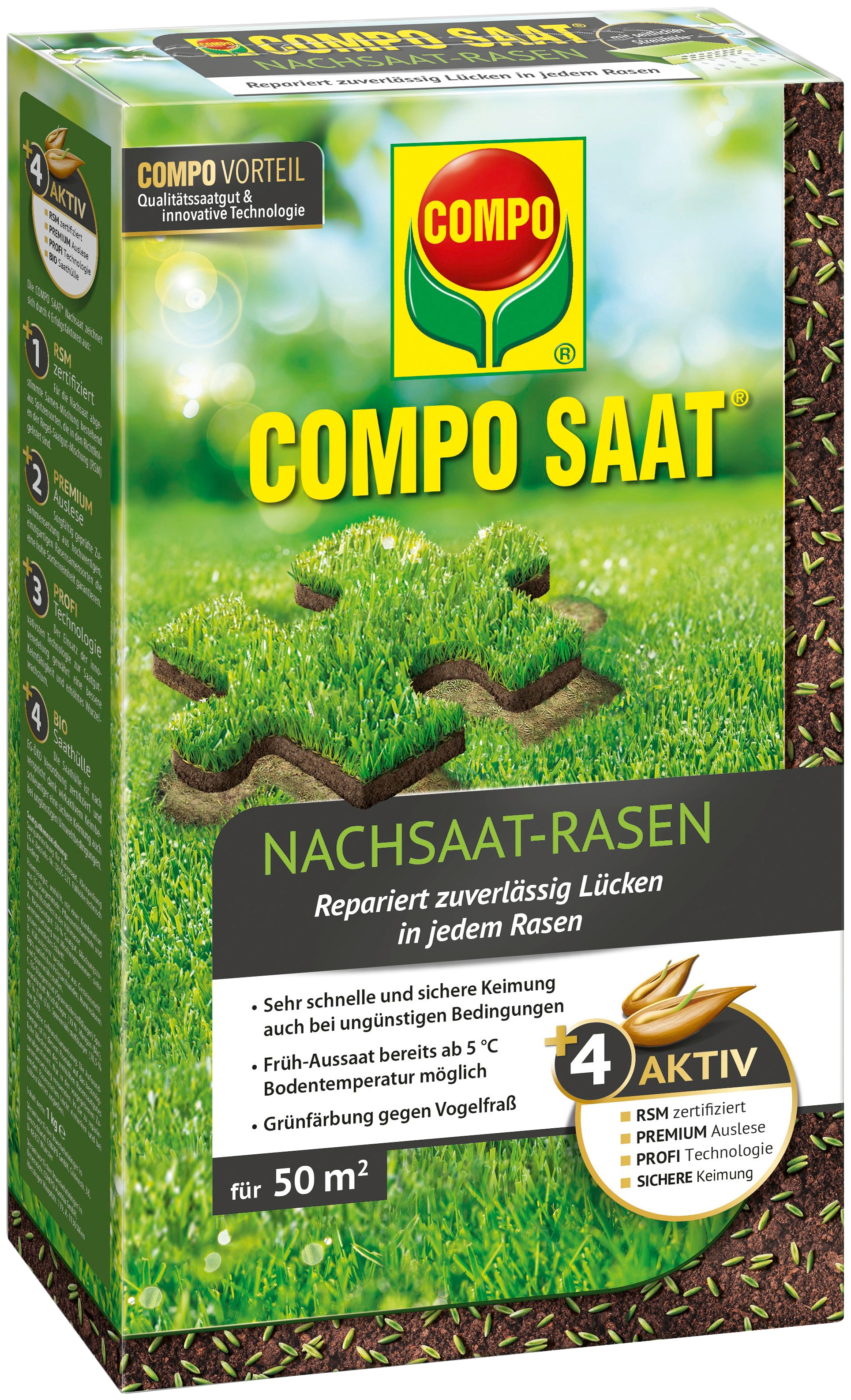 Compo Rasensamen »COMPO SAAT®«, Nachsaat-Rasen, 1 kg, für 50 m²