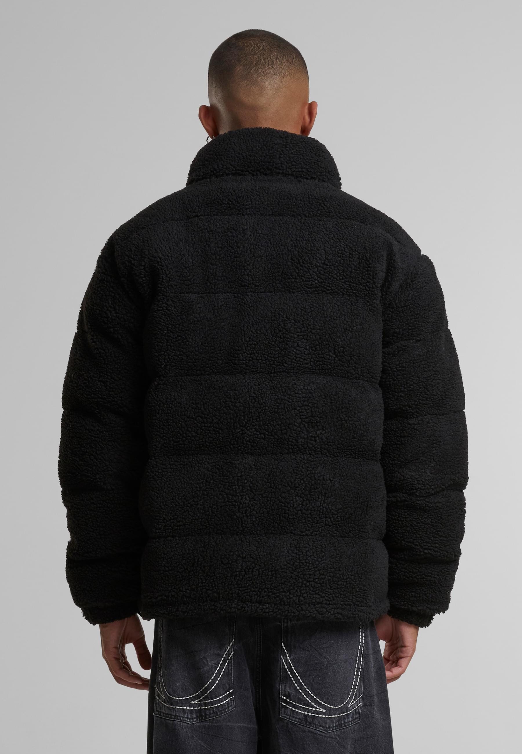 Karl Kani Winterjacke »Karl Kani Herren KM213-070-2 RETRO TEDDY PUFFER JACKET BLACK« 1 Stk. tlg. ohne Kapuze