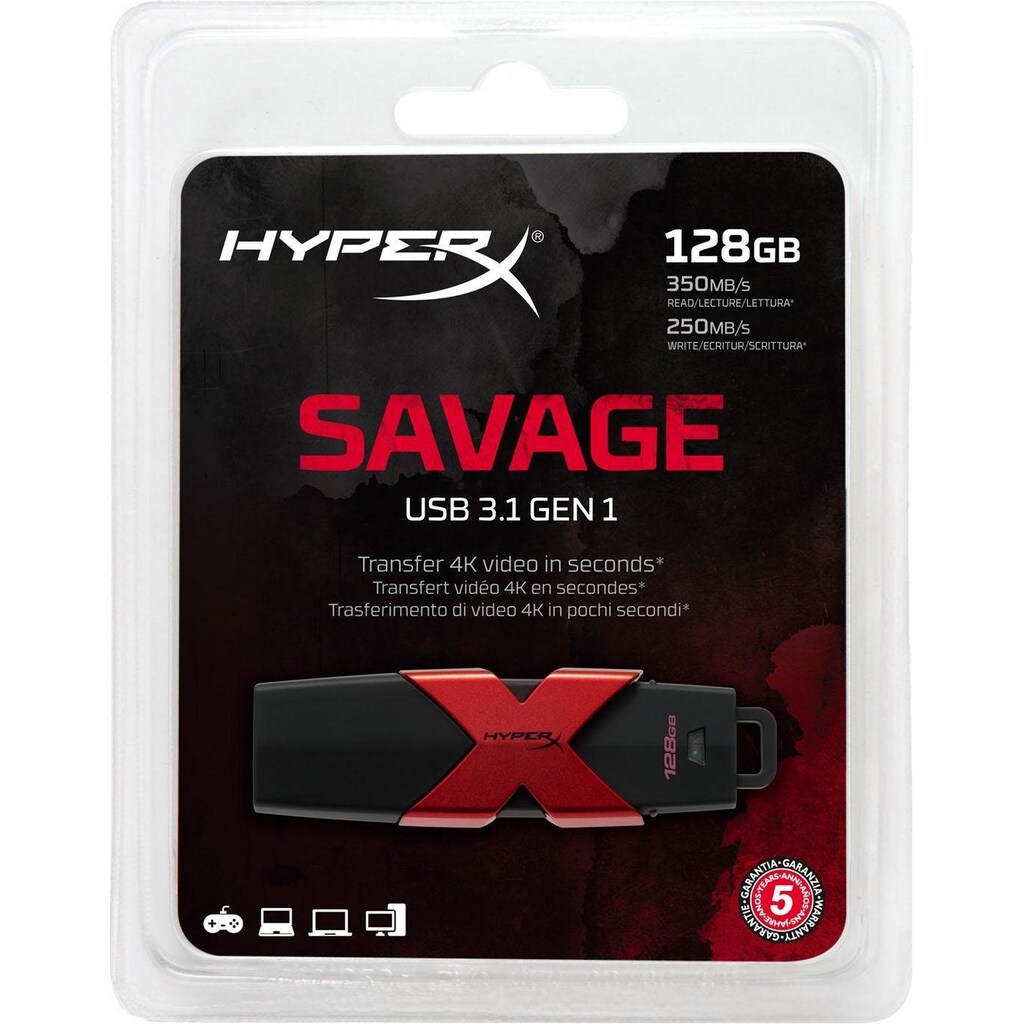 HyperX USB-Stick »Savage USB 3.1«, (USB 3.1 Lesegeschwindigkeit 350 MB/s)