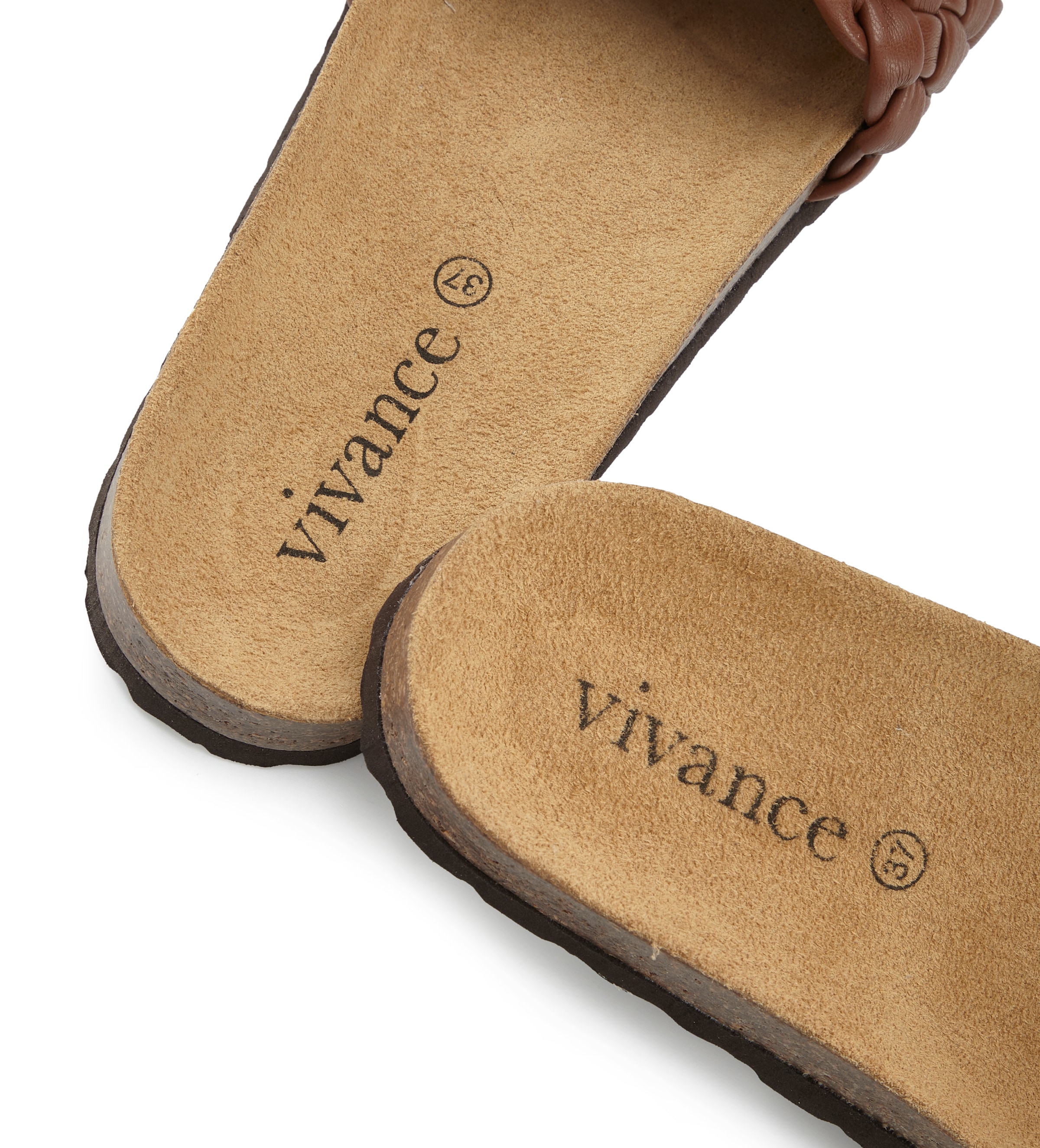 Vivance Pantolette »Mule, Sandale, offener Schuh, Sommerschuh,«  NEU mit komfortablem Korkfußbett & weicher Innensohle aus Leder