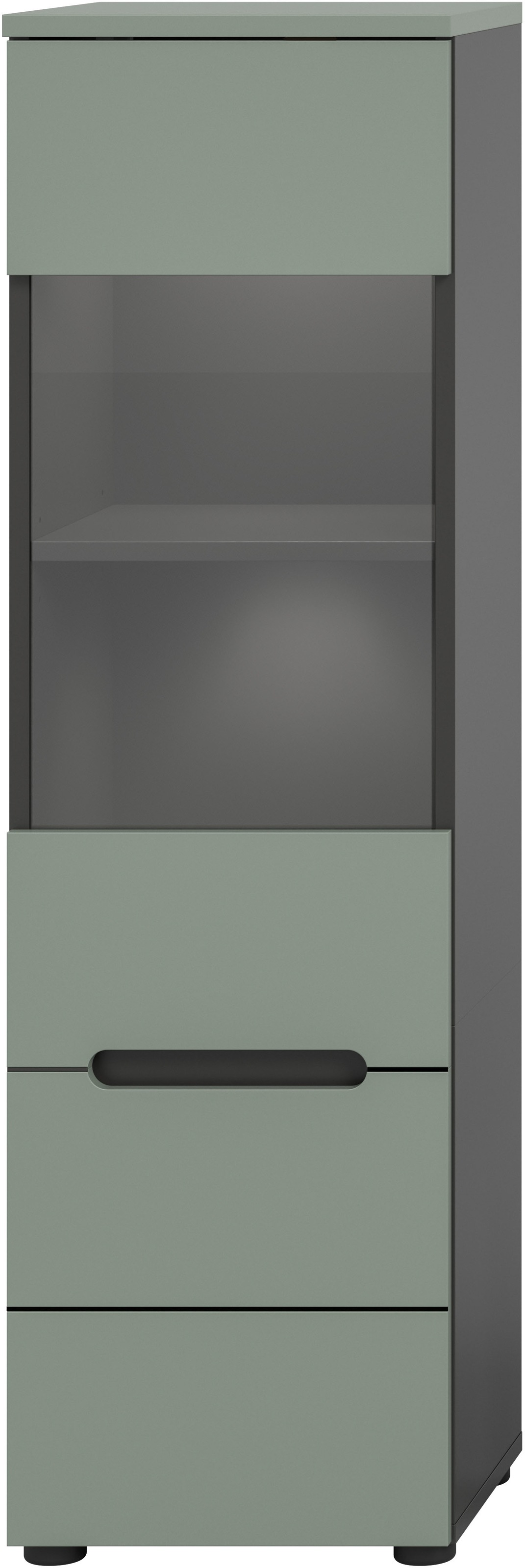 INOSIGN Vitrine »REHAT, TOPSELLER!, Höhe: 125 cm, 1 Glastür, 1 Böden, 3 Fächer«, (1 St.), Vitrinenschrank, Schrank, Glasvitrine, Wohnzimmervitrine