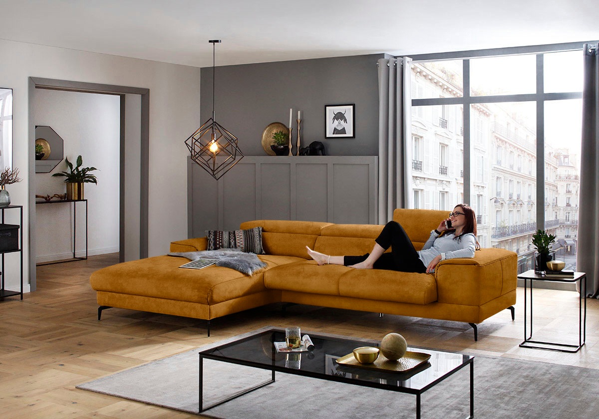 W.SCHILLIG Ecksofa »piedroo, Designsofa mit tollem Sitzkomfort, L-Form« Kop günstig online kaufen