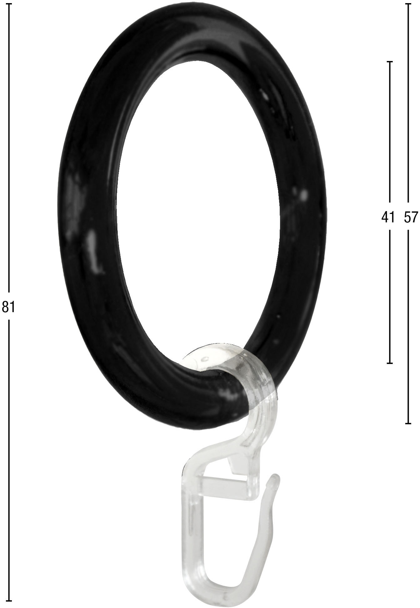 GARESA Gardinenring »Kunststoffring mit Haken«, (20 St.), für Durchmesser bis 28mm, einfache Montage
