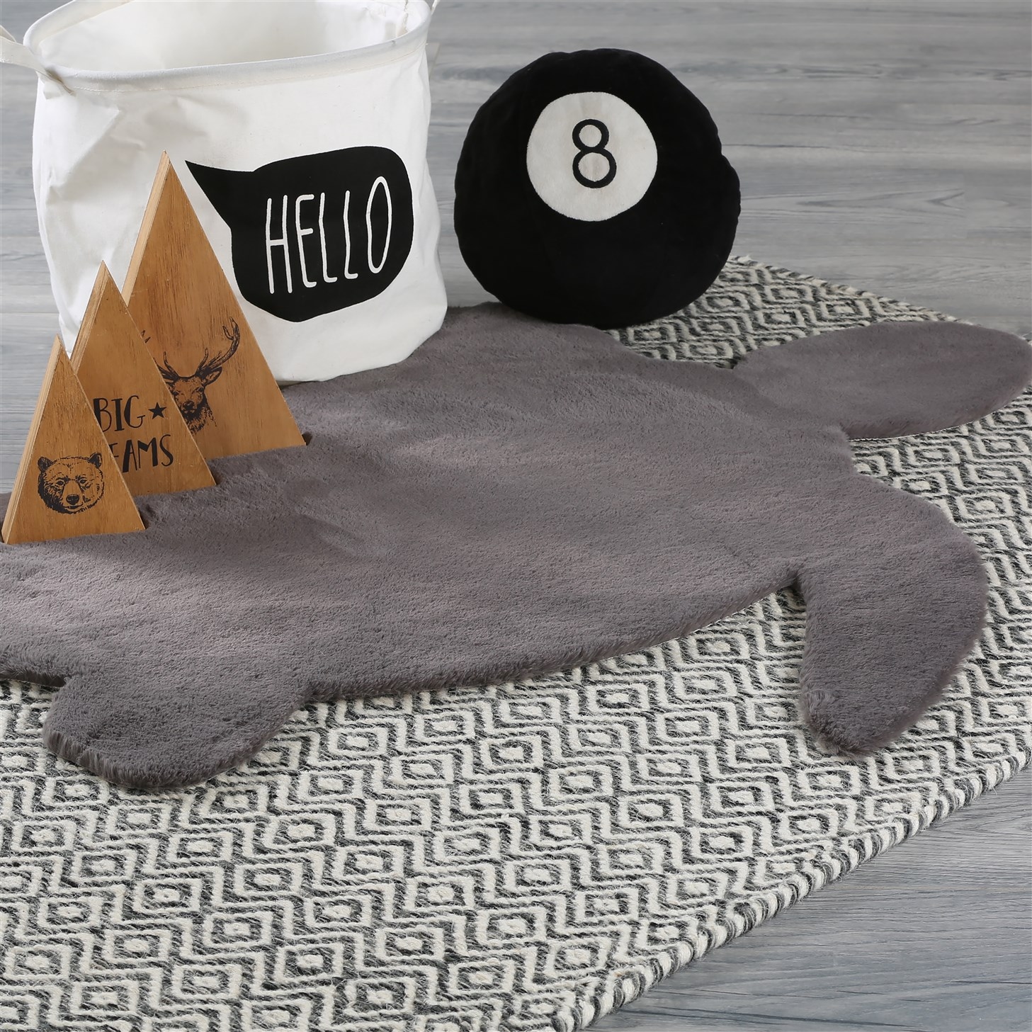 Kayoom Kinderteppich »Lille 863« Motivform 15 mm Höhe Kurzflor, Rabitt, weich flauschig, Schildkröte Kontur