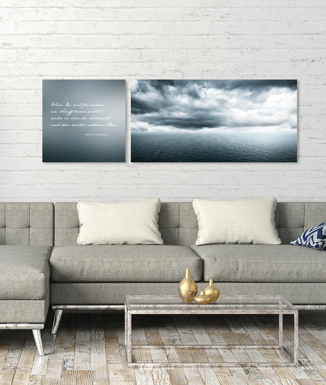 queence Leinwandbild »Endloses Meer«, Meer-Meer Bilder-Kunst-Modern-Spa-Spa günstig online kaufen
