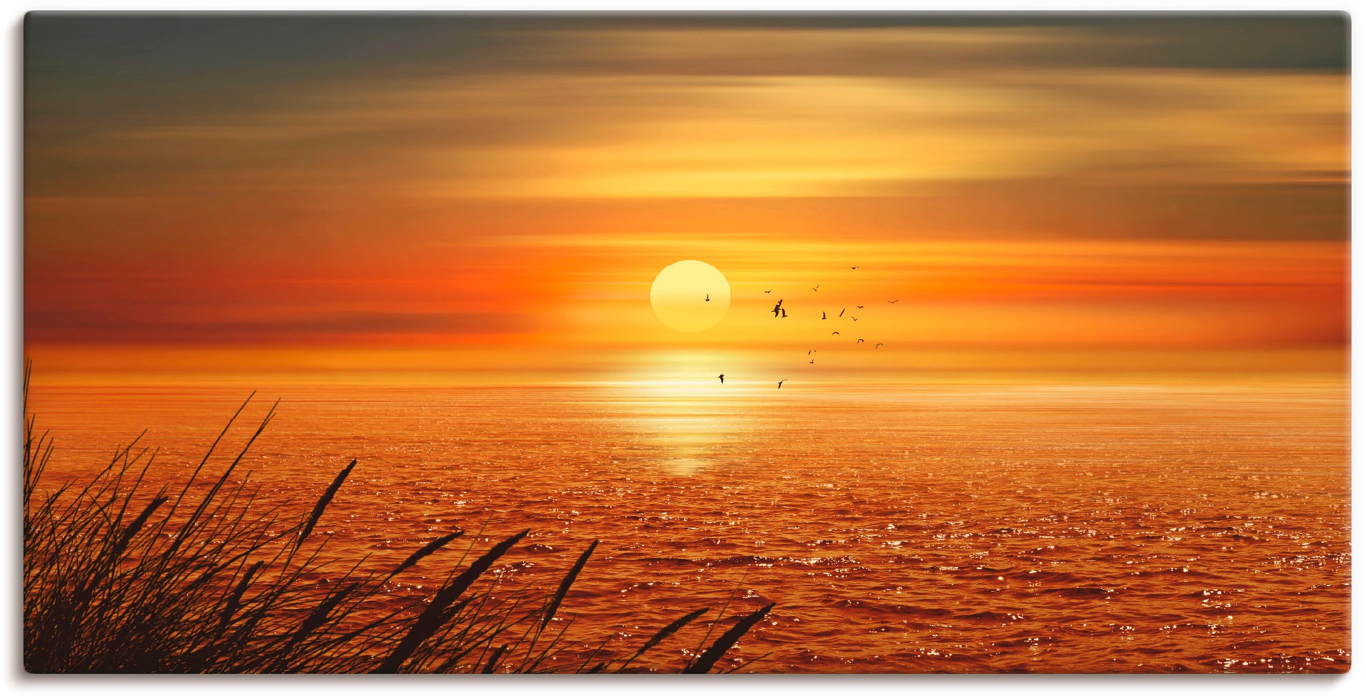 Artland Wandbild »Sonnenuntergang über dem Meer« Sonnenaufgang & -untergang günstig online kaufen