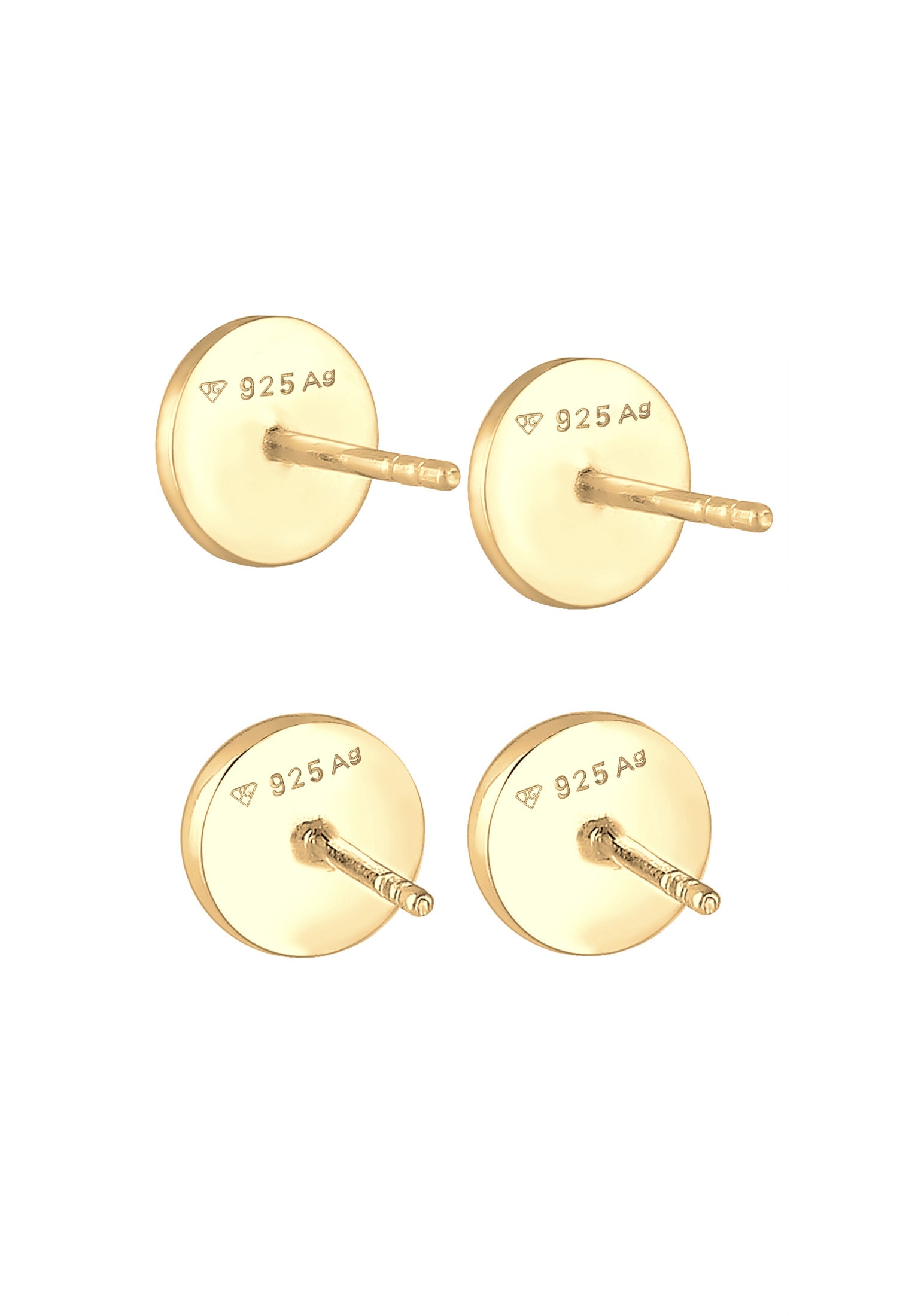 Kuzzoi Paar Ohrstecker »Herren Set Kreis Geo Emaille 925 Silber«