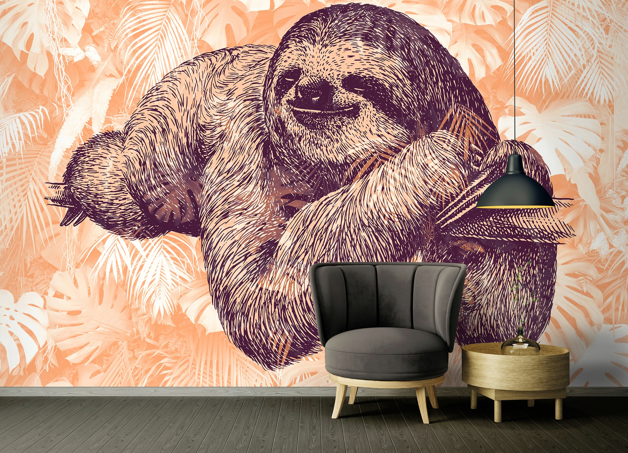 Architects Paper Fototapete »Atelier 47 Sloth Design 1« botanisch glatt Vli günstig online kaufen