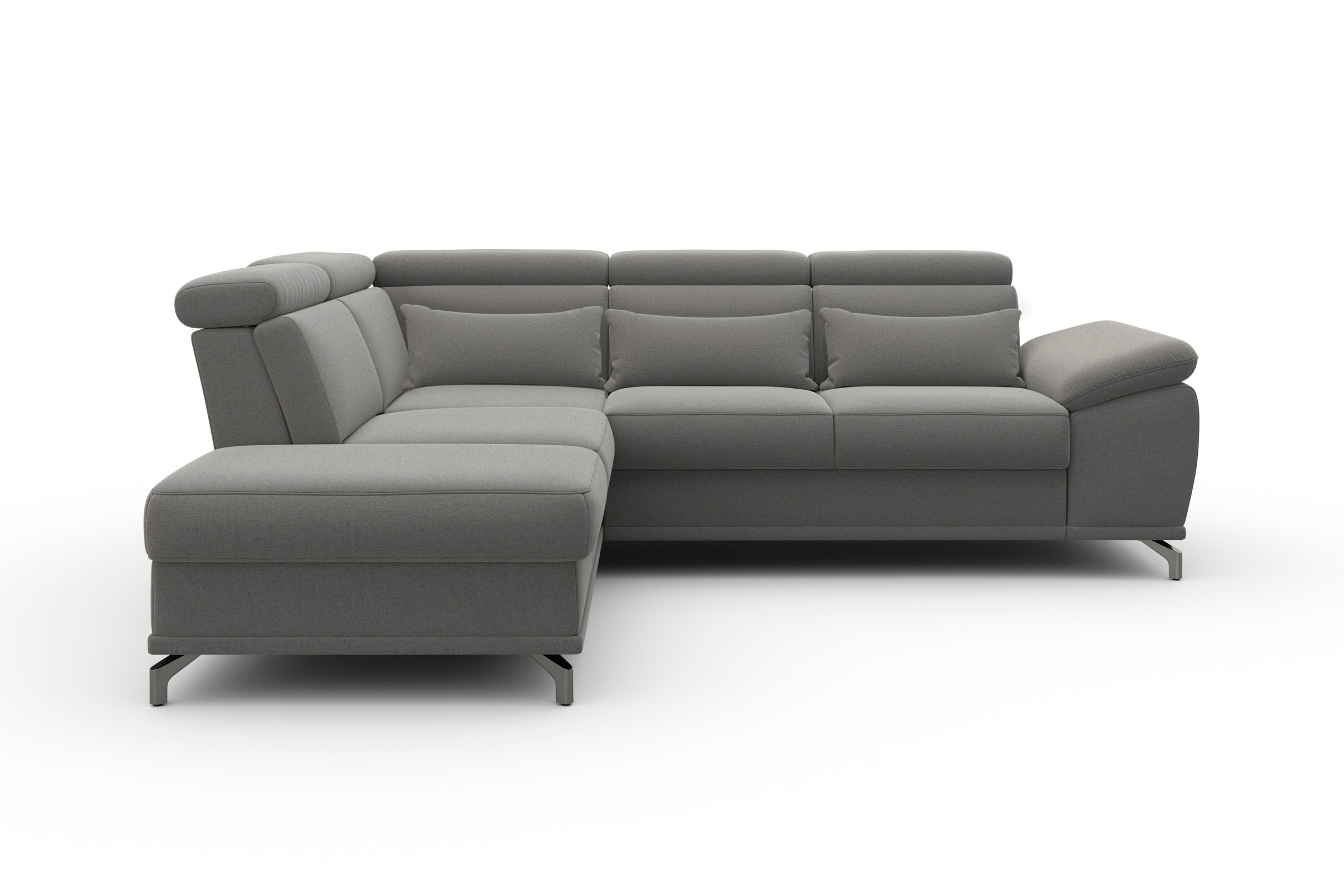 sit&more Ecksofa »Cabrio L-Form, mit Sitztiefenverstellung, Arm- und Kopfteilverstellung«, 3 Nierenkissen, Federkern, optional Bettfunktion und Stauraum