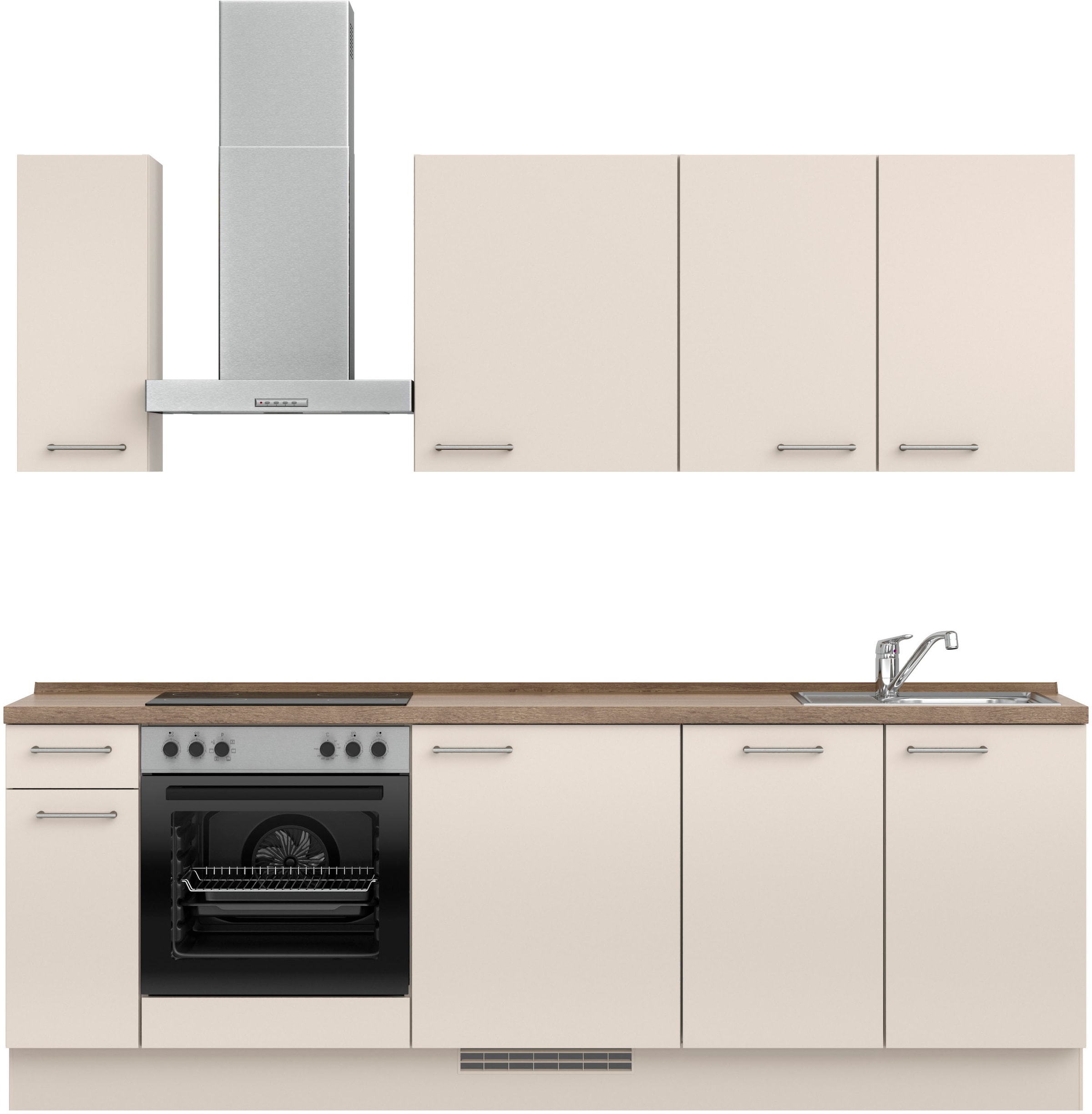 nobilia® Küchenzeile »"Laser I"«, vormontiert, Ausrichtung wählbar, Breite 240 cm, wahlw. mit E-Geräten
