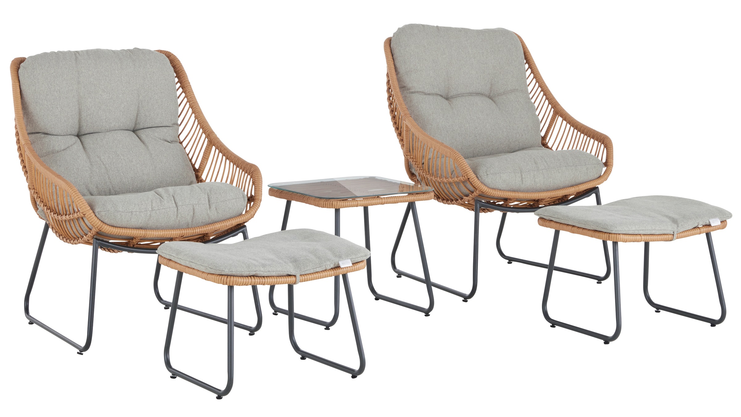 Guido Maria Kretschmer Home&Living Gartenlounge-Set »Naxos«, (9 tlg.), mit natürlichem Look und gemütlichen Kissen
