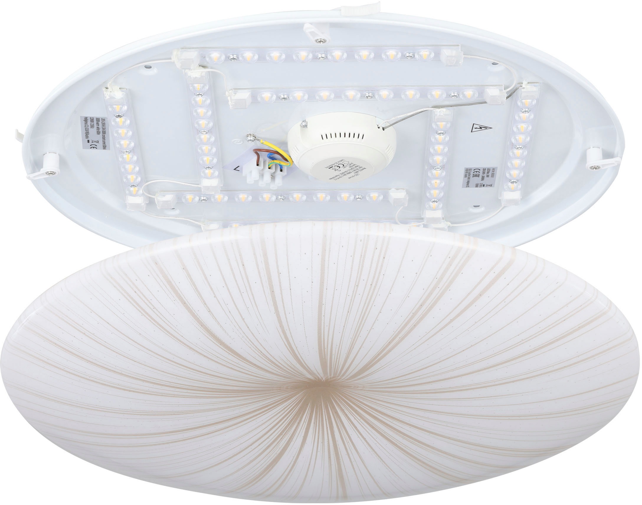 EGLO Deckenleuchte »NIEVES 1« LED-Modul 1 Stk. Warmweiß Wohnzimmerlampe, Sc günstig online kaufen