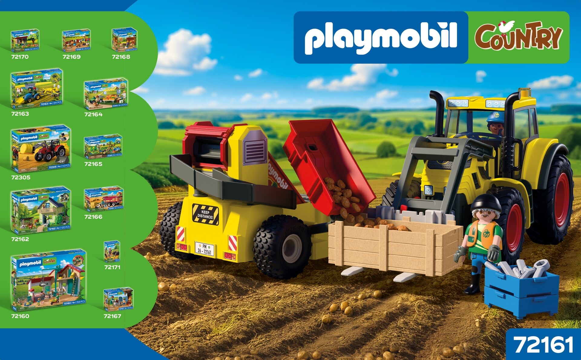 Playmobil® Konstruktions-Spielset »Großer Traktor mit Kartoffelroder (72161), Country« Made in Europe